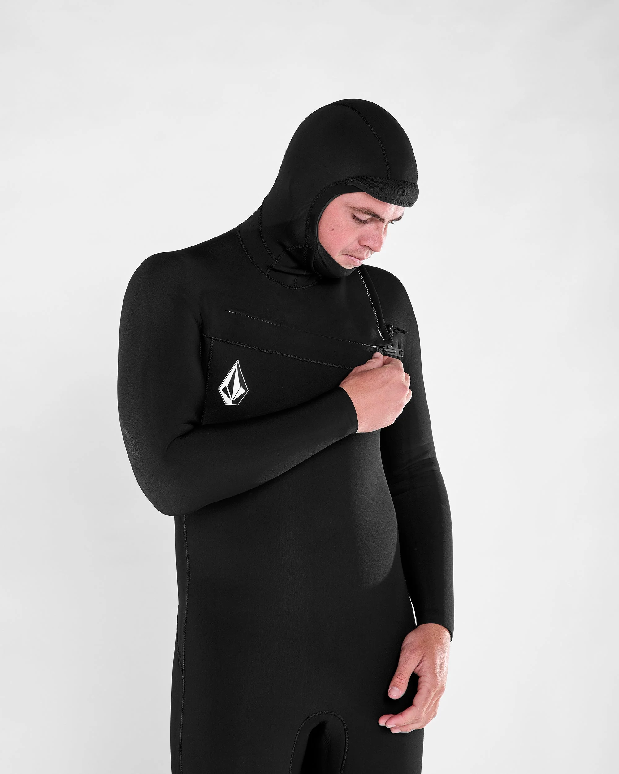 Modulator 4/3Mm Hooded Chest Zip Neoprenanzug - Black - Image 12