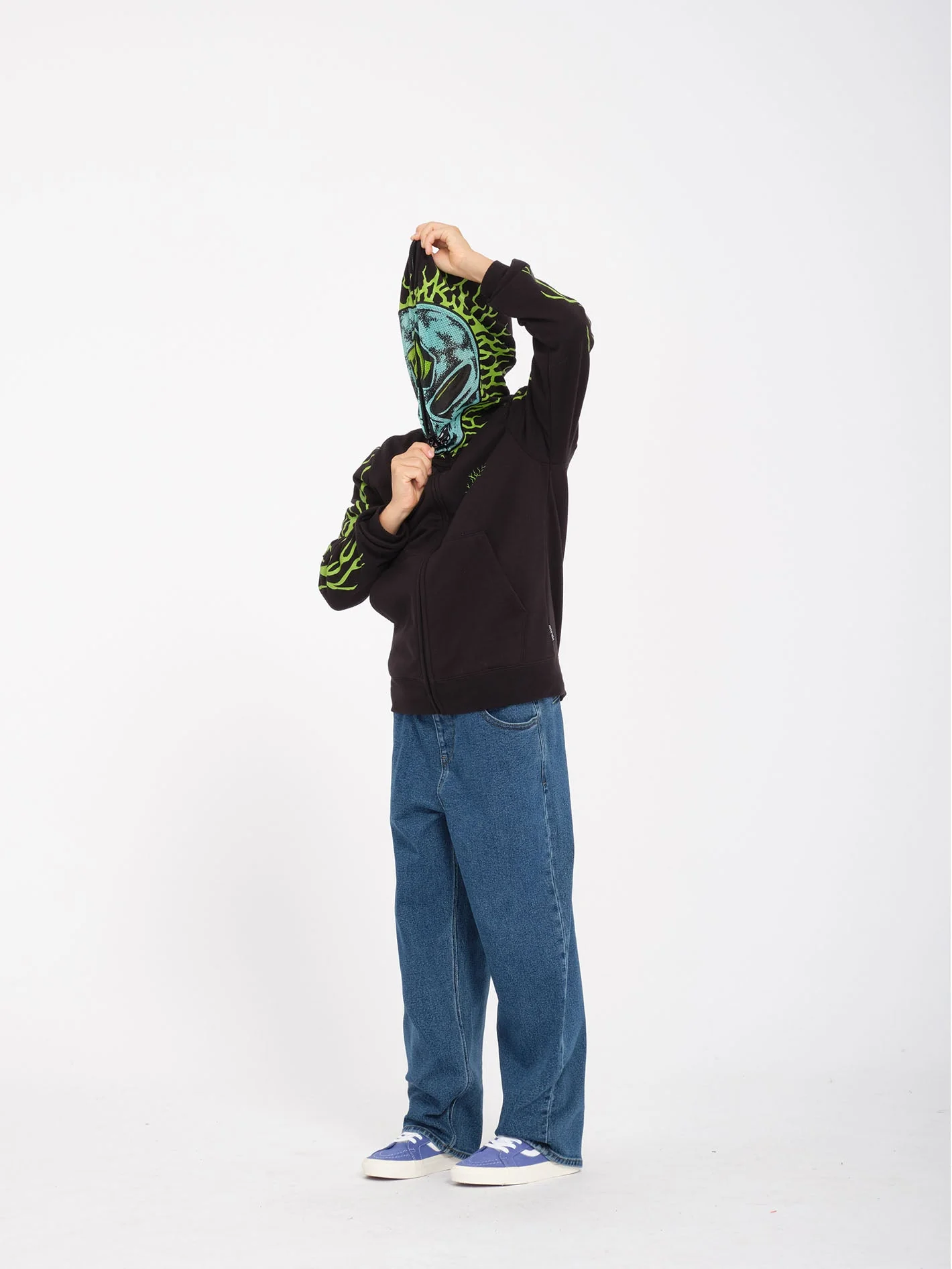 Alien Full Zip Hoodie - Black - (KINDER) - Image 5