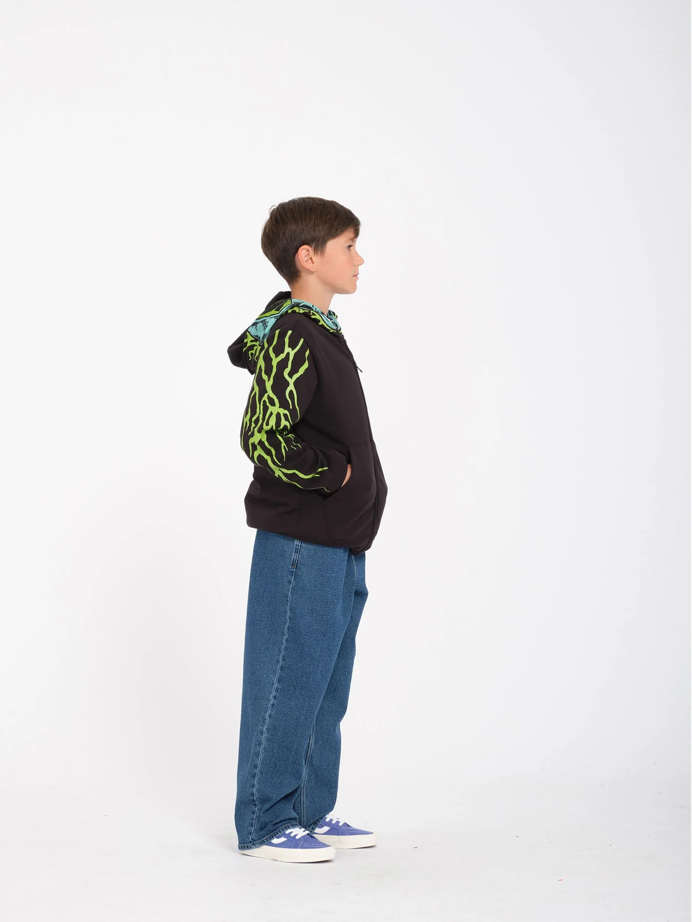 Alien Full Zip Hoodie - Black - (KINDER) - Image 6