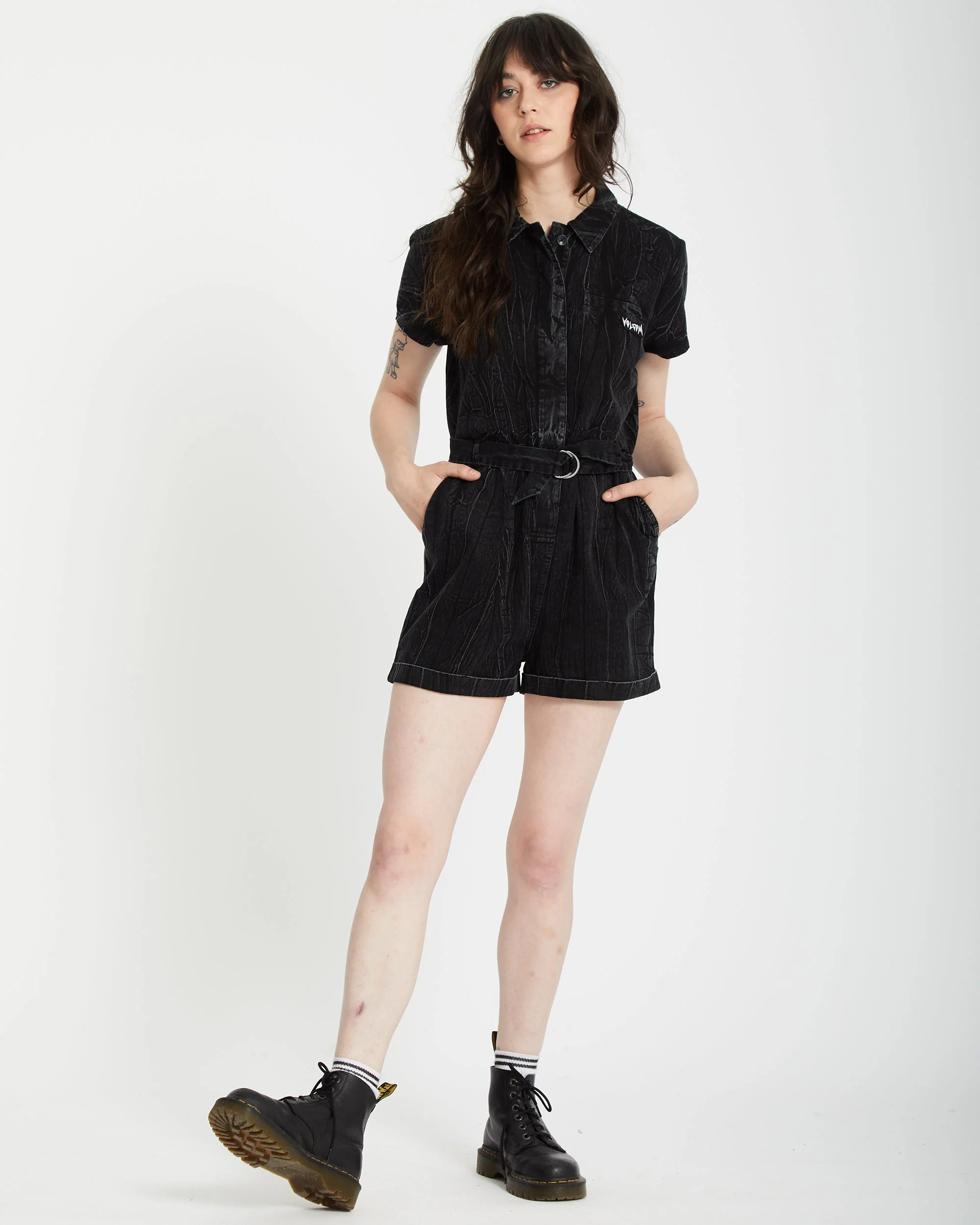 Asphalt Romper - BLACK MARBLE WASH - Image 5
