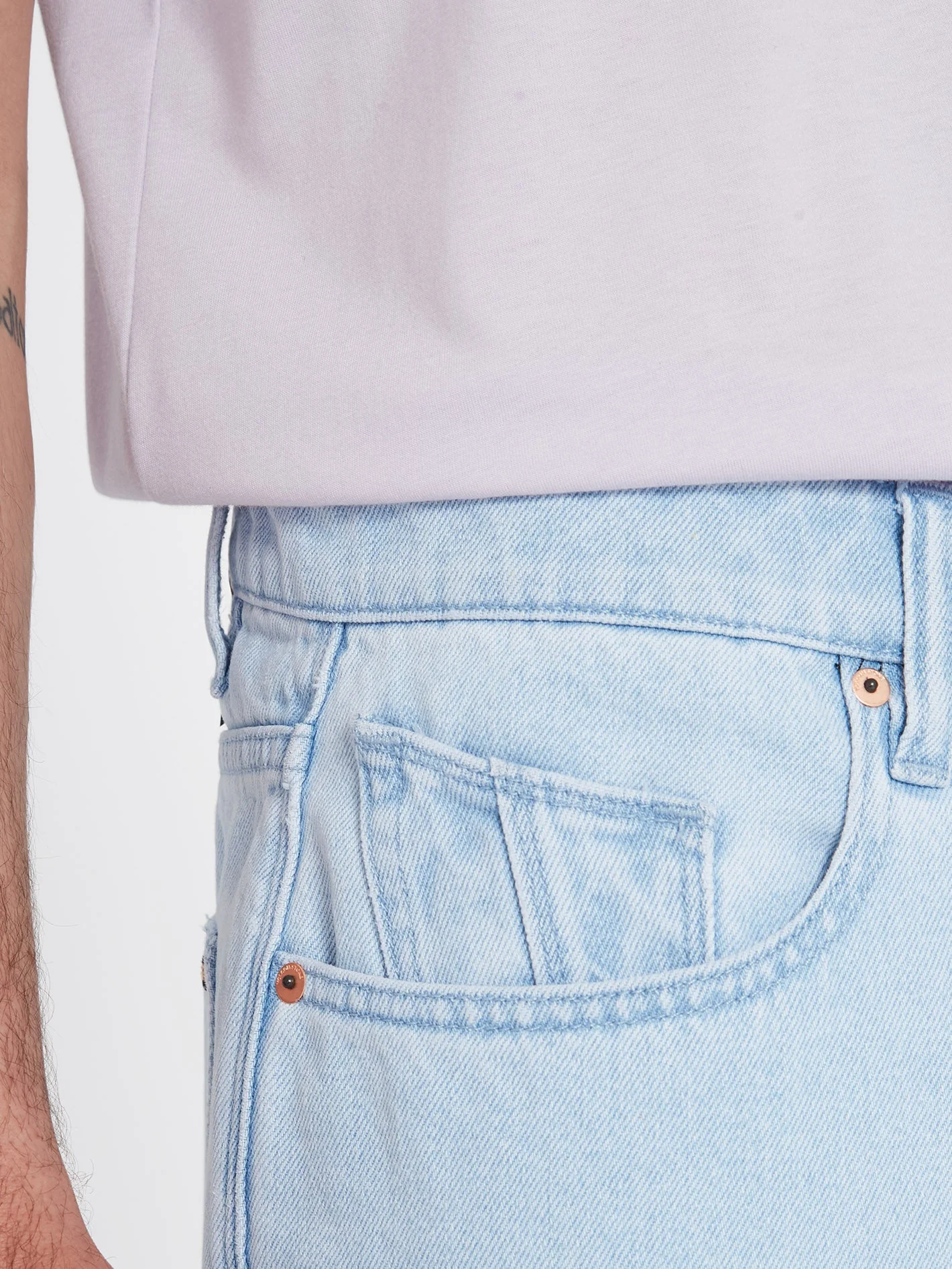 Billow Denim Shorts - LIGHT BLUE - Image 9