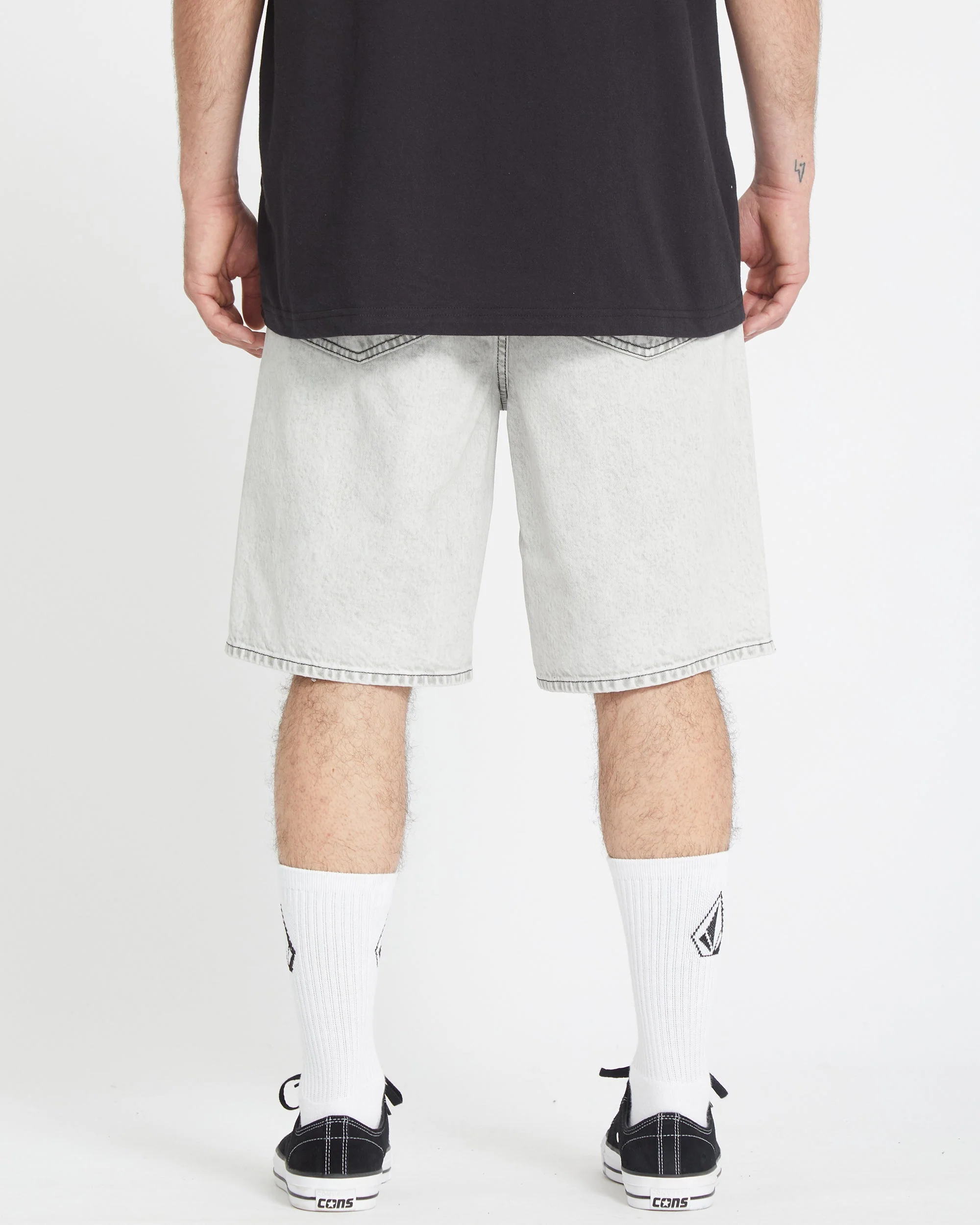 Billow Denim Shorts - BONE - Image 2