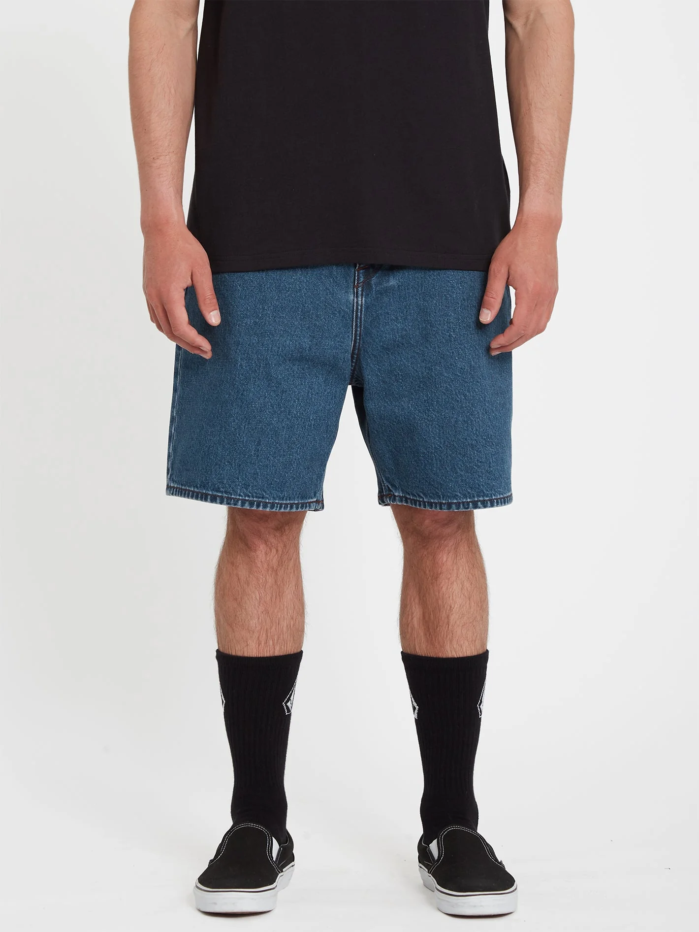 Billow Denim Shorts - INDIGO RIGIDE WASH