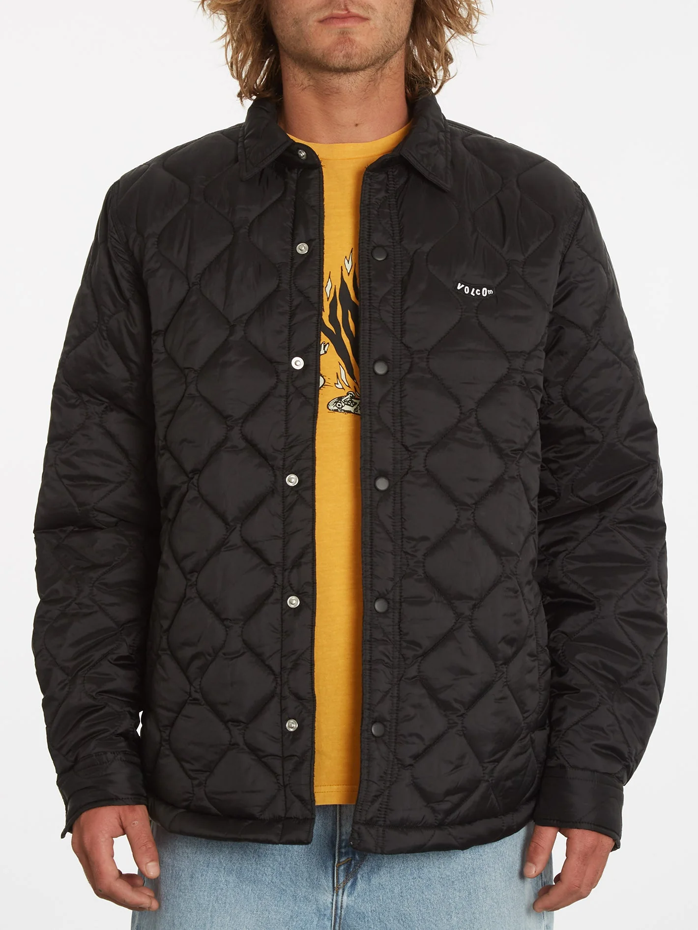 Bowered Plus Fleece Over-Shirt - BLACK - Image 5
