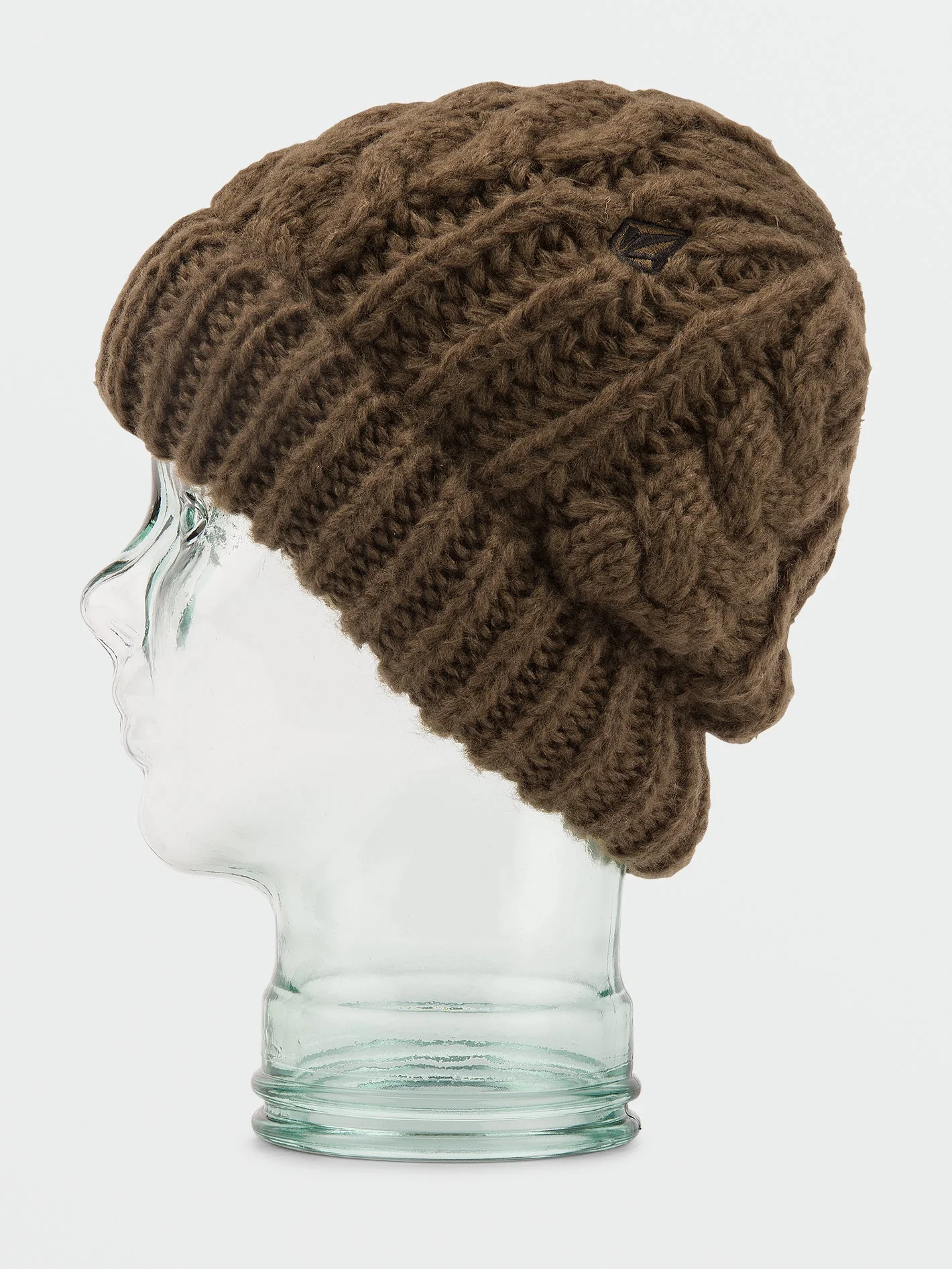 Cable Hand Knit Beanie - Dark Teak - Image 2