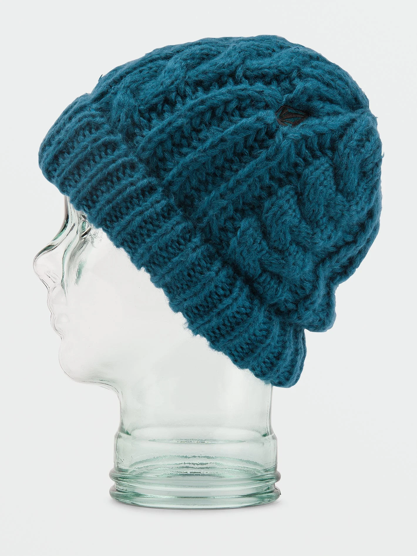 Cable Hand Knit Beanie - Slate Blue - Image 2