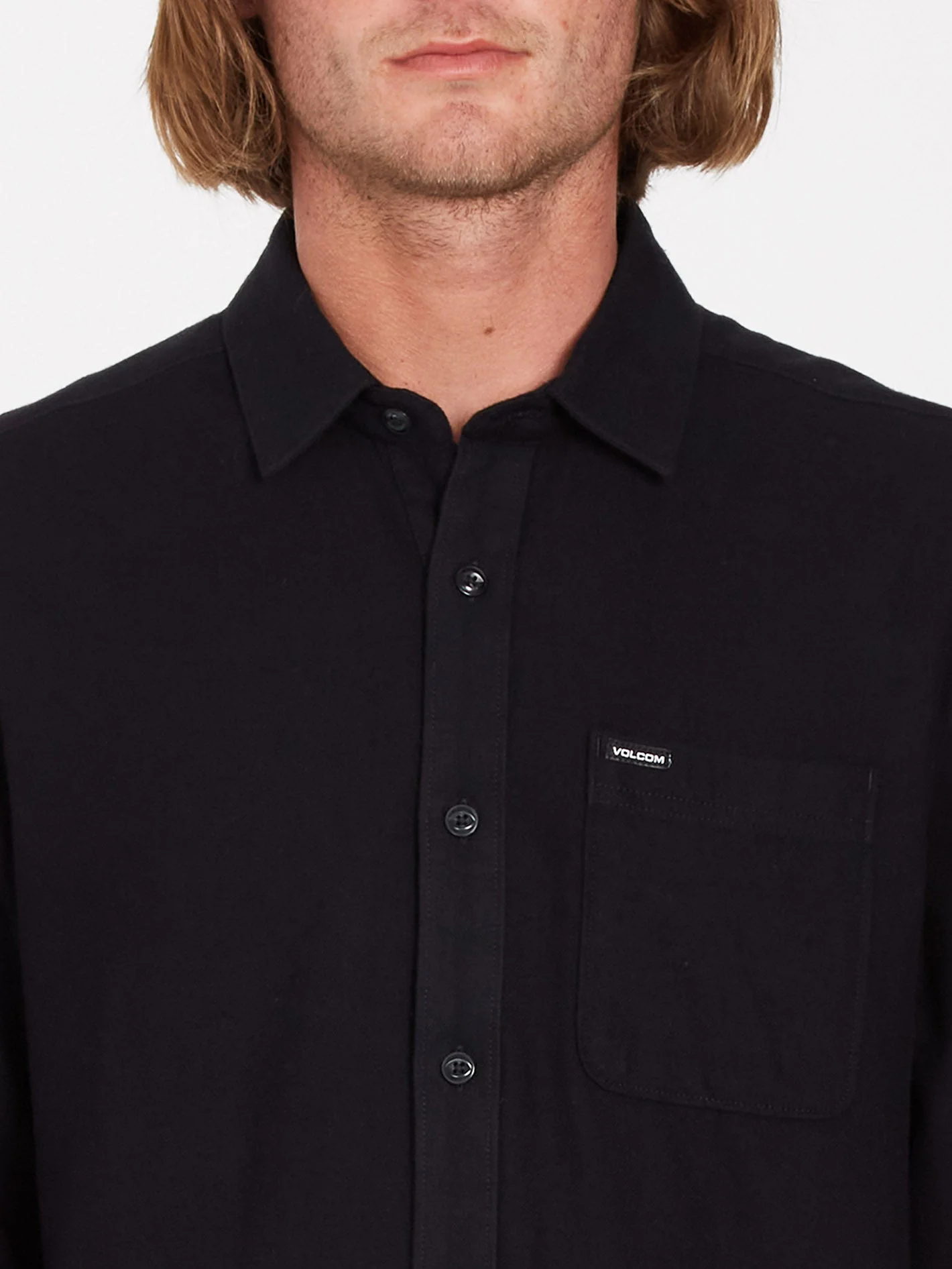 Caden Solid Hemd - Black - Image 3