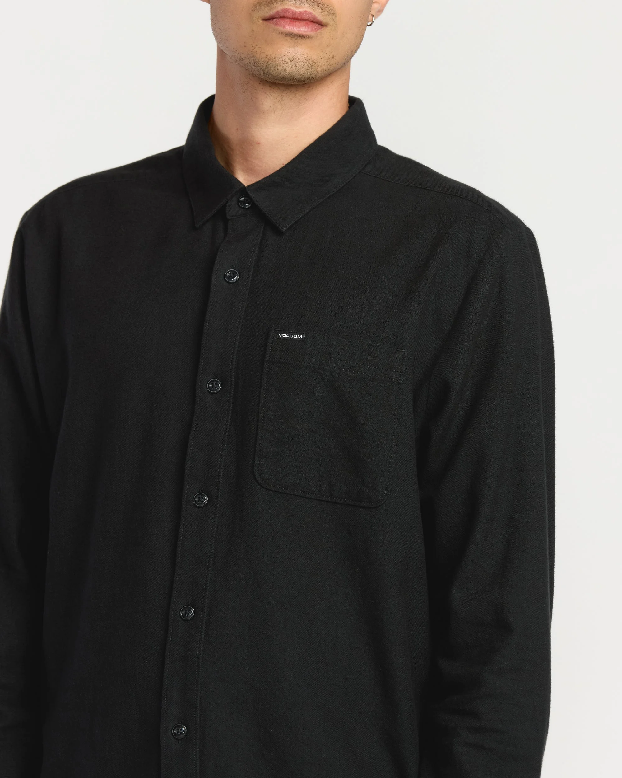 Caden Unifarbenes Hemd - Antique Black - Image 3