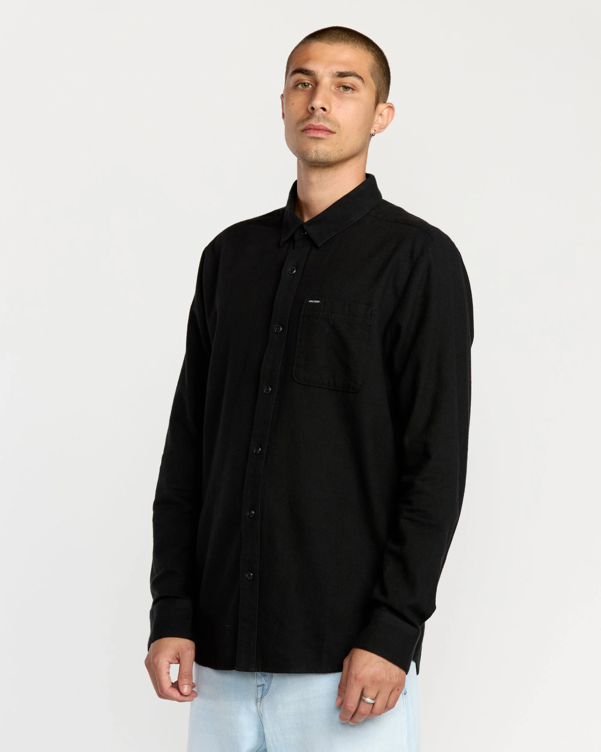 Caden Unifarbenes Hemd - Antique Black - Image 4