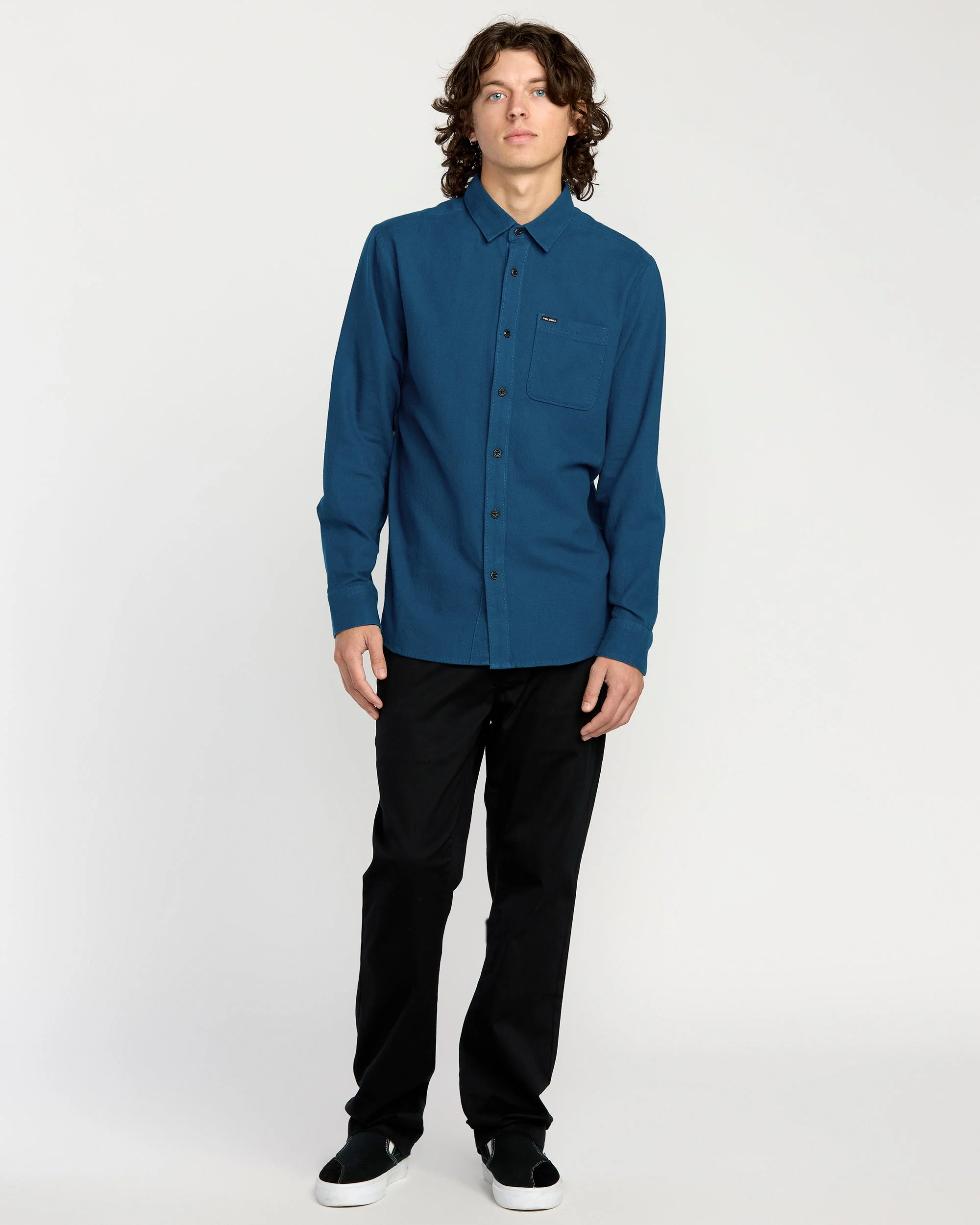 Caden Unifarbenes Hemd - Cosmic Blue - Image 5
