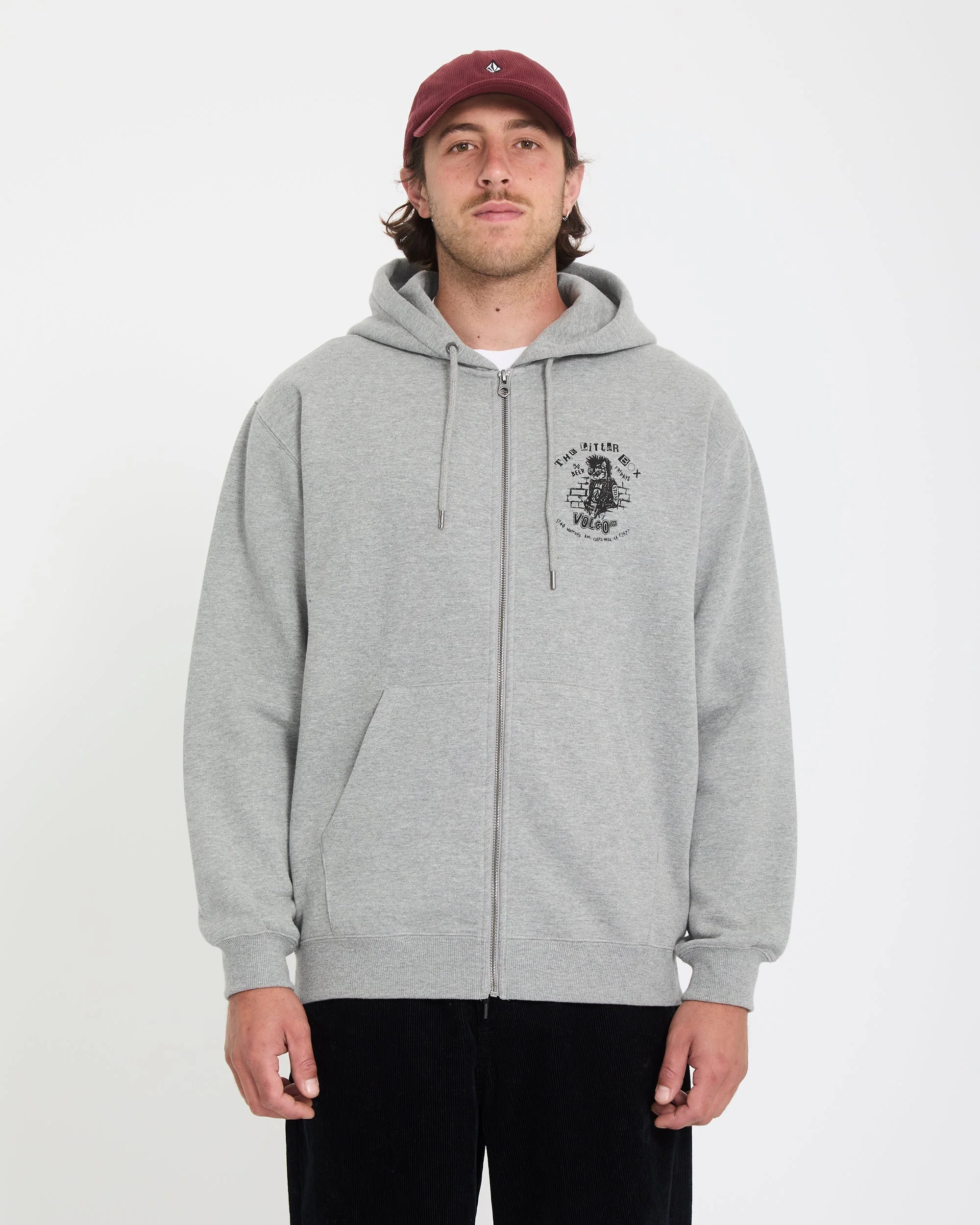 Catastrophy Zip Hoodie - Heather Grey