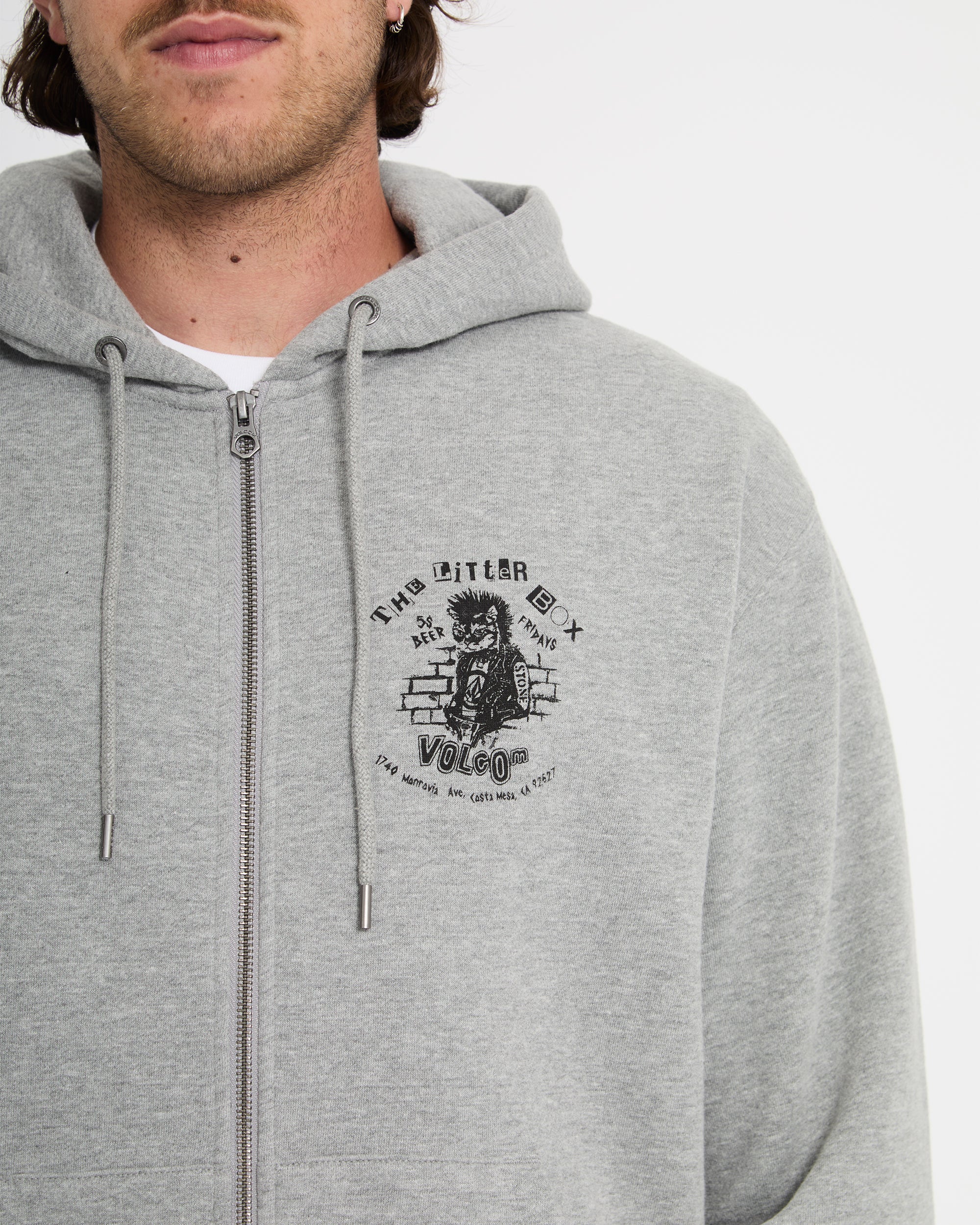 Catastrophy Zip Hoodie - Heather Grey - Image 6