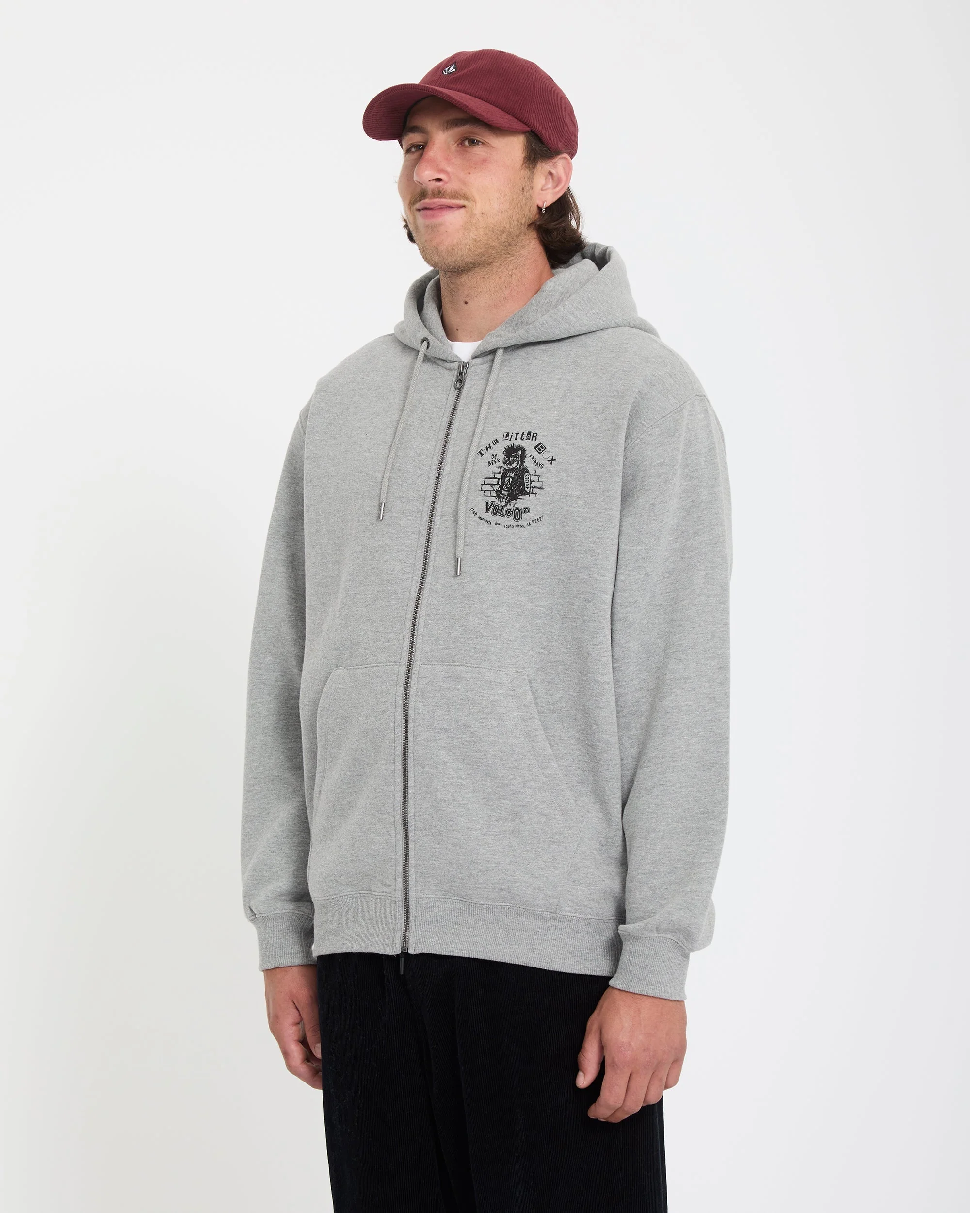 Catastrophy Zip Hoodie - Heather Grey - Image 7
