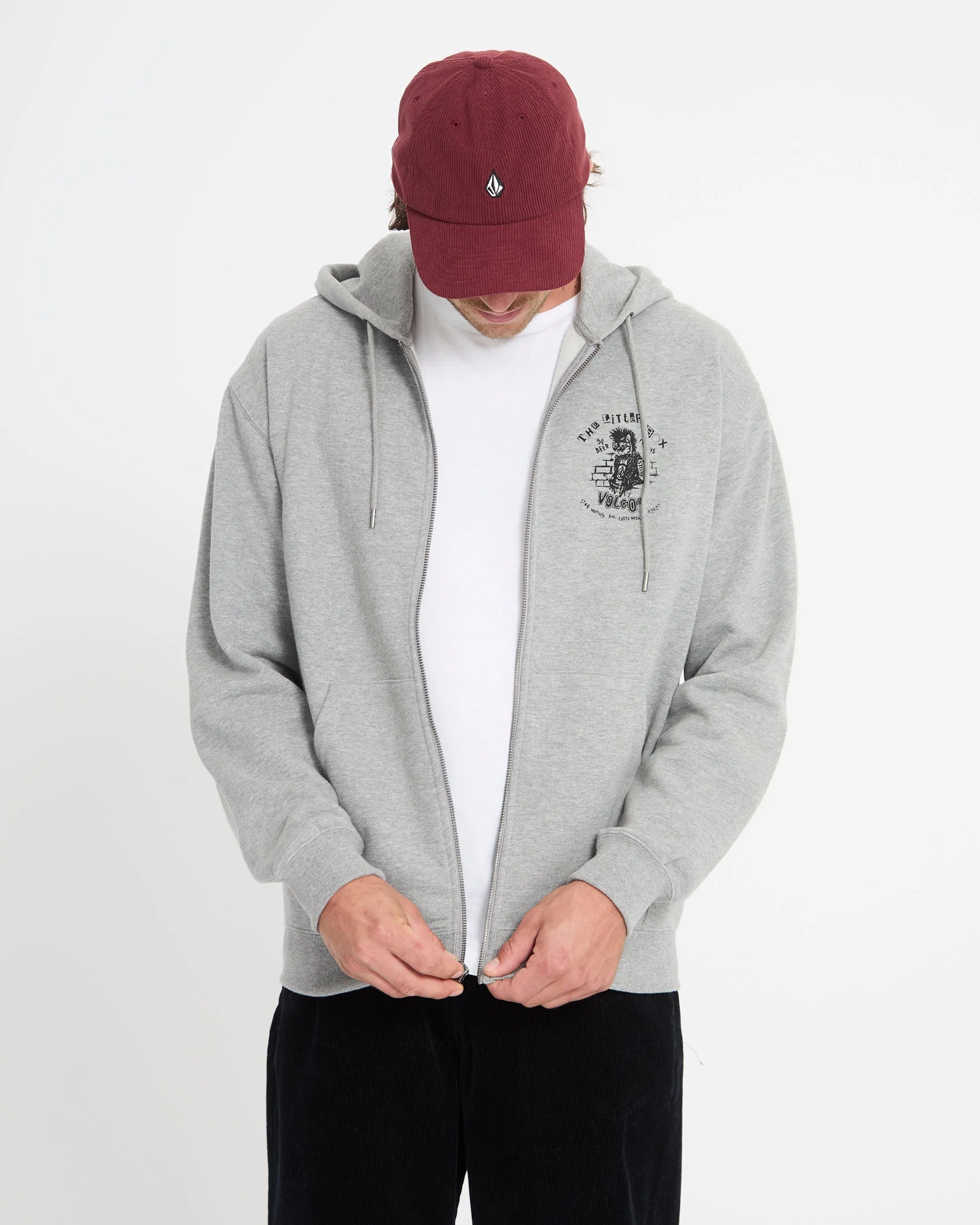 Catastrophy Zip Hoodie - Heather Grey - Image 9