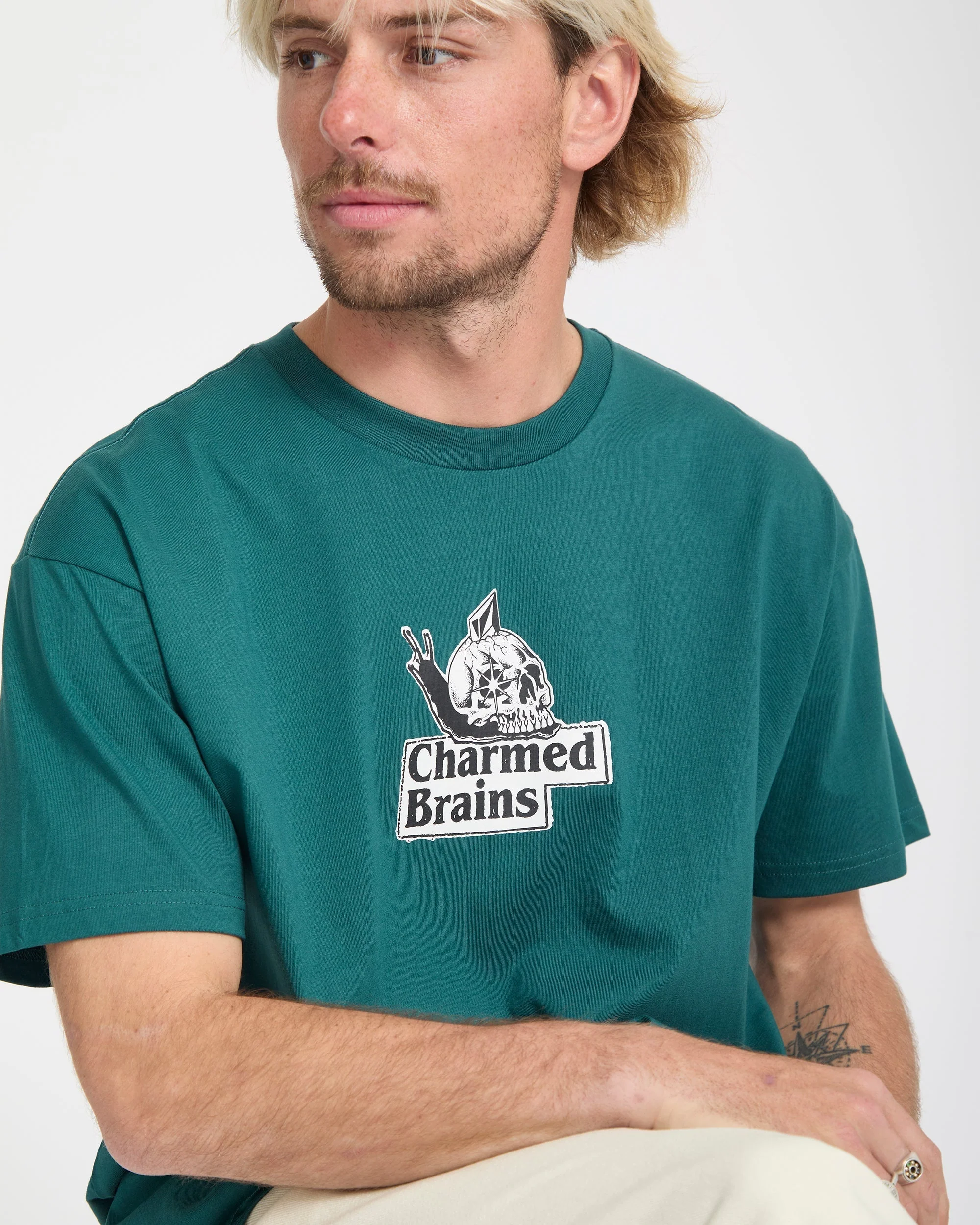 Charmed Brains T-Shirt - Rifle Green - Image 6