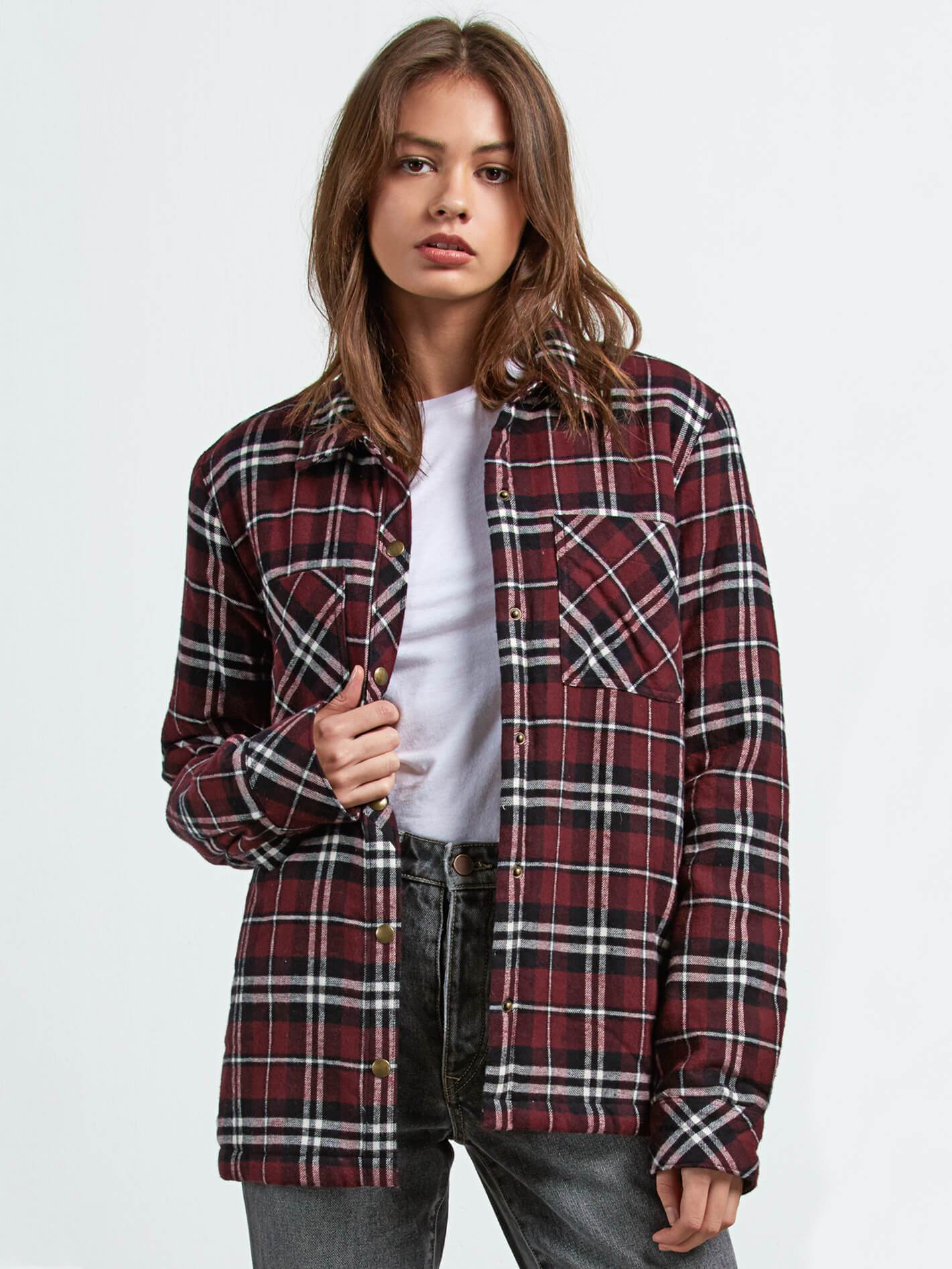 Chemise Plaid About You  - Burgundy