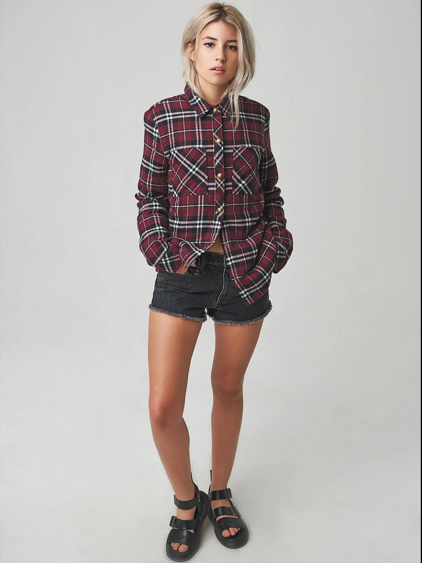 Chemise Plaid About You  - Burgundy - Image 4