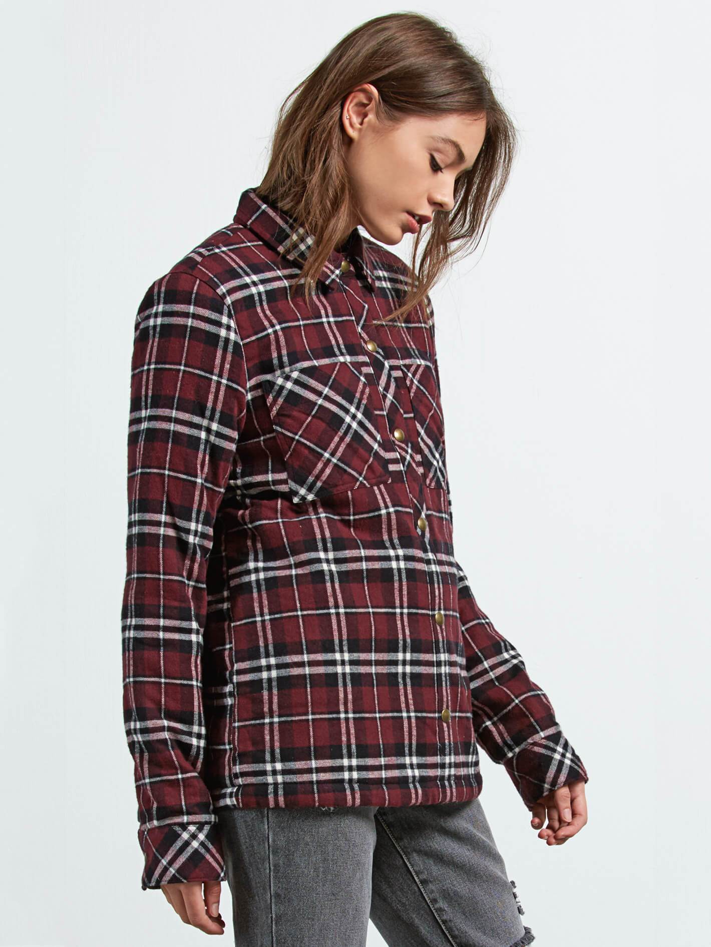 Chemise Plaid About You  - Burgundy - Image 5