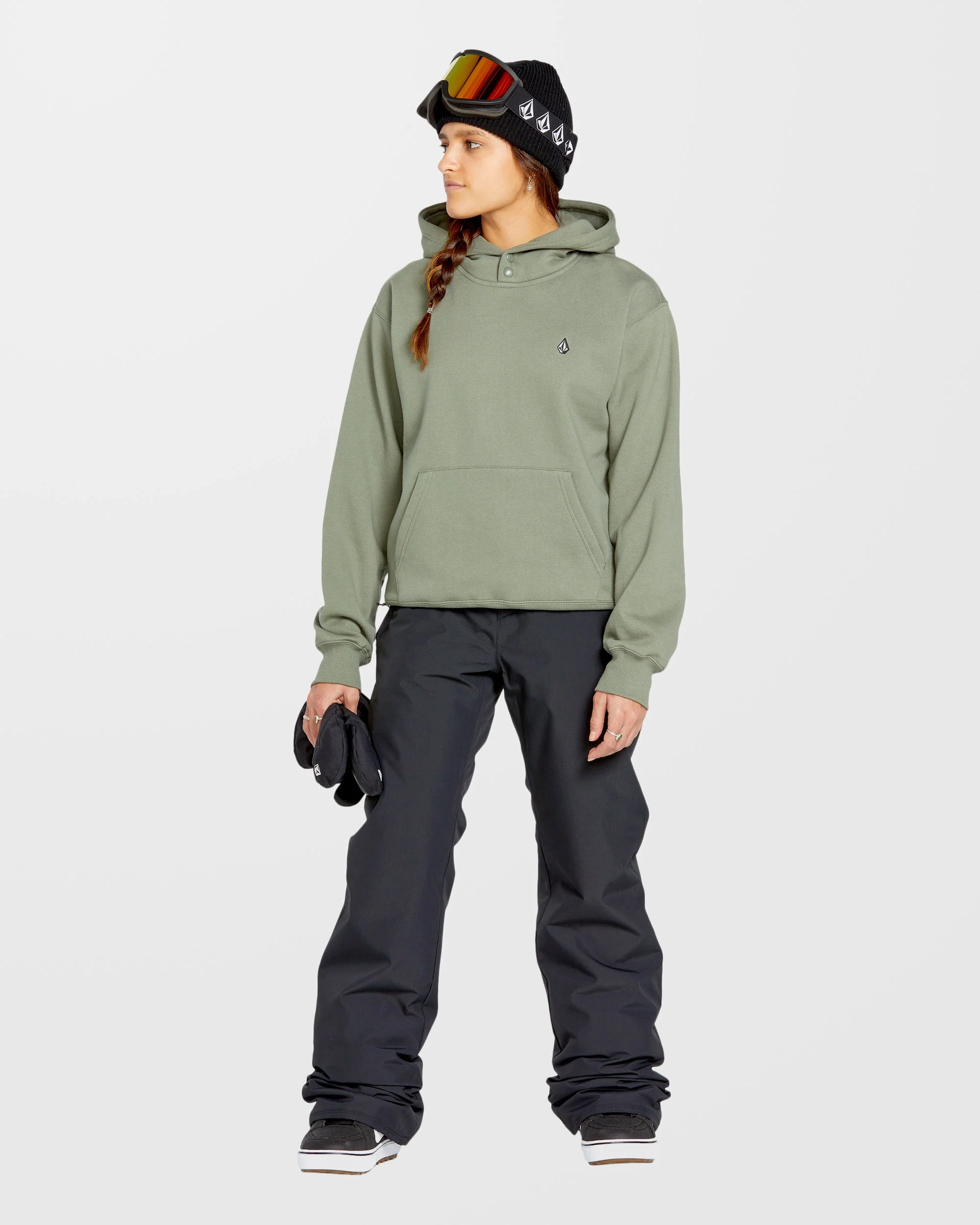 Costus Fleece Kapuzenpullover - Lichen Green - Image 3