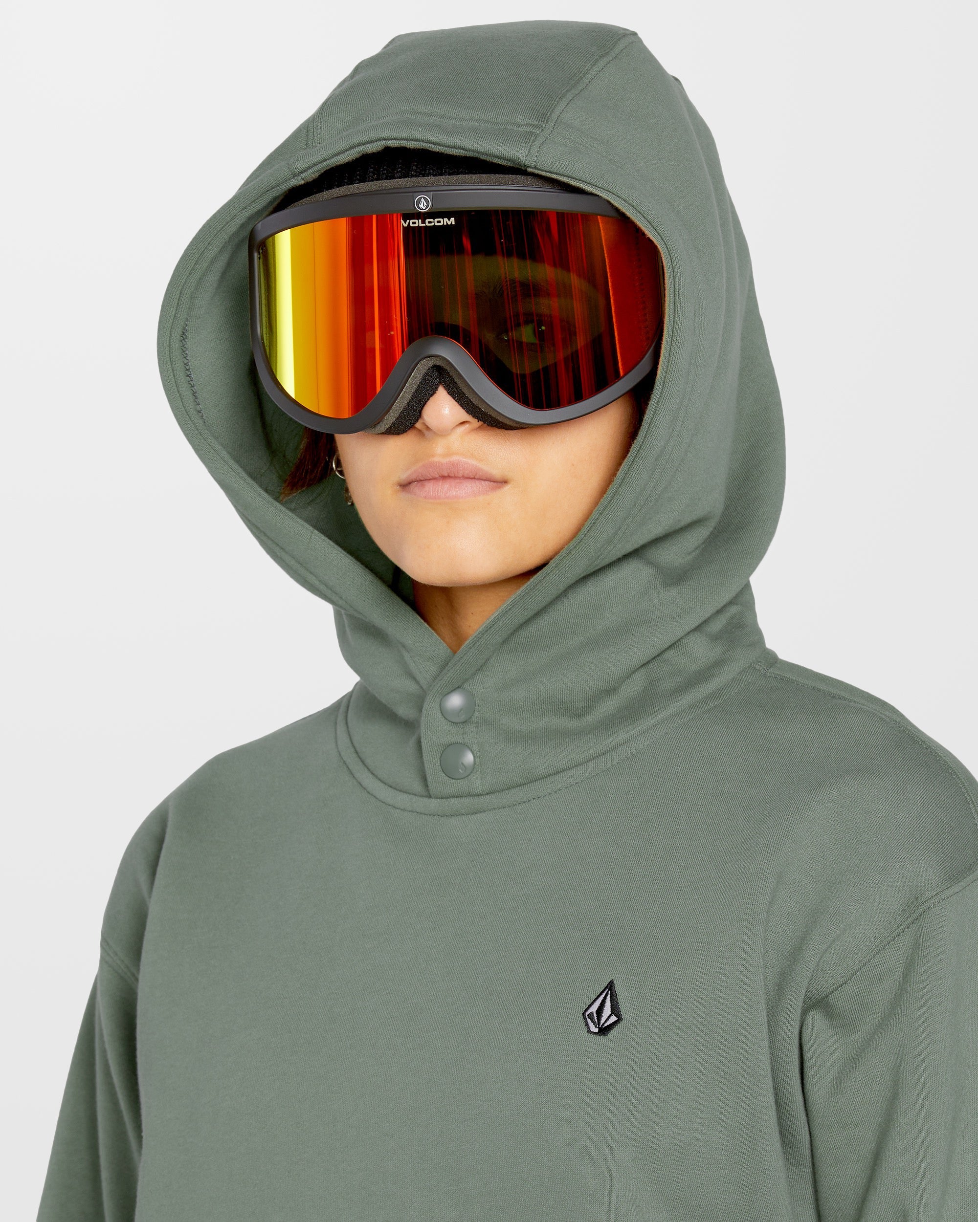 Costus Fleece Kapuzenpullover - Lichen Green - Image 5