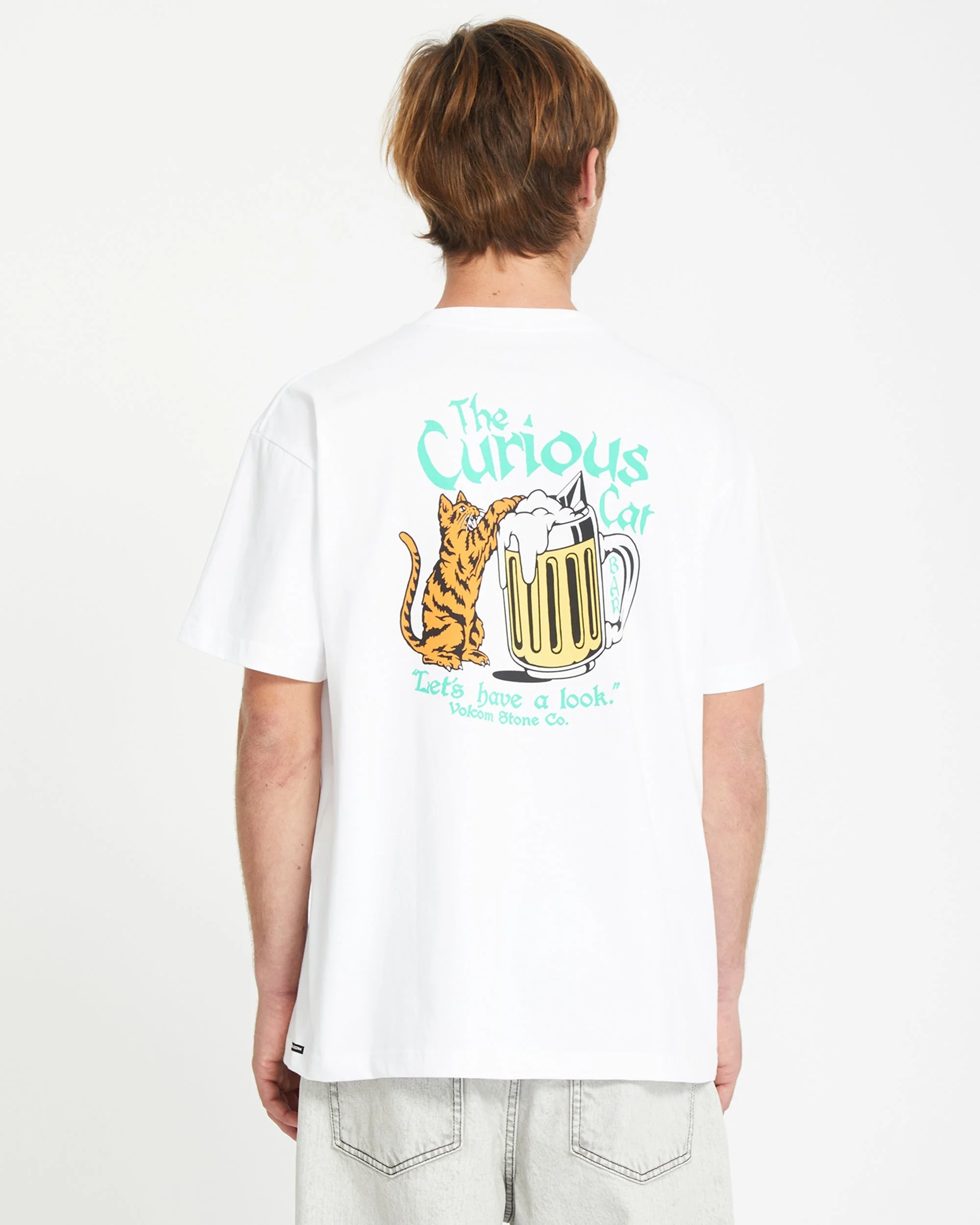 Curious Cat T-shirt - WHITE