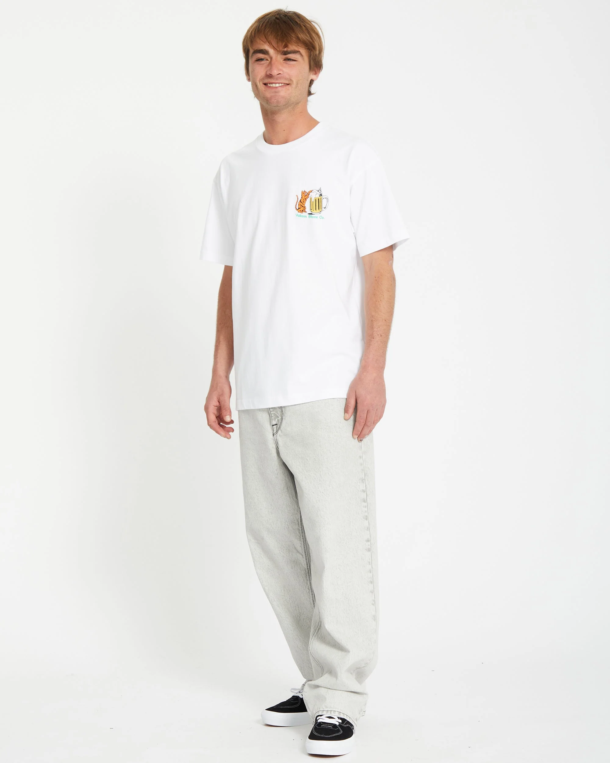 Curious Cat T-shirt - WHITE - Image 4