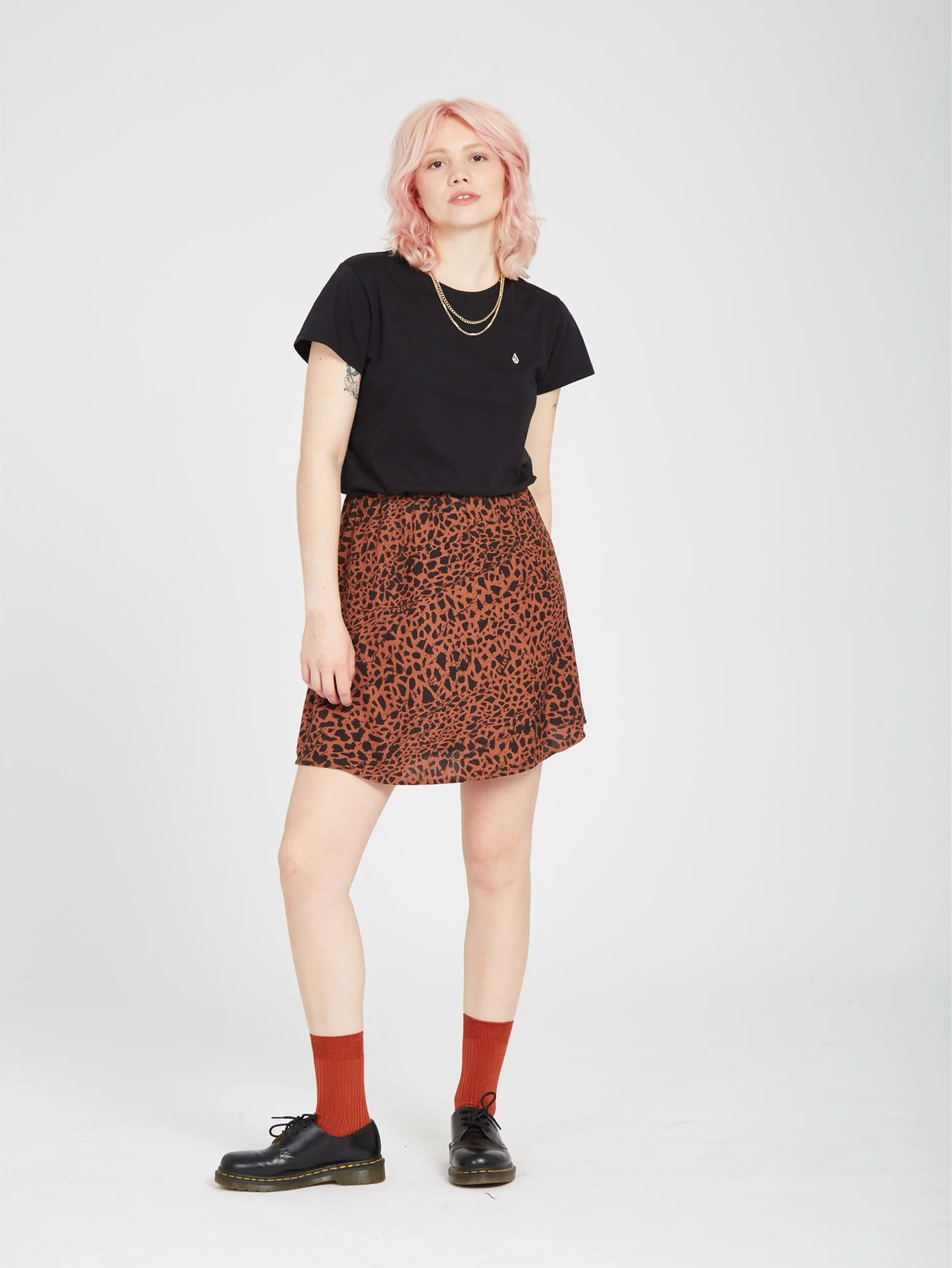 Dino Tea Skirt - DARK CLAY - Image 5