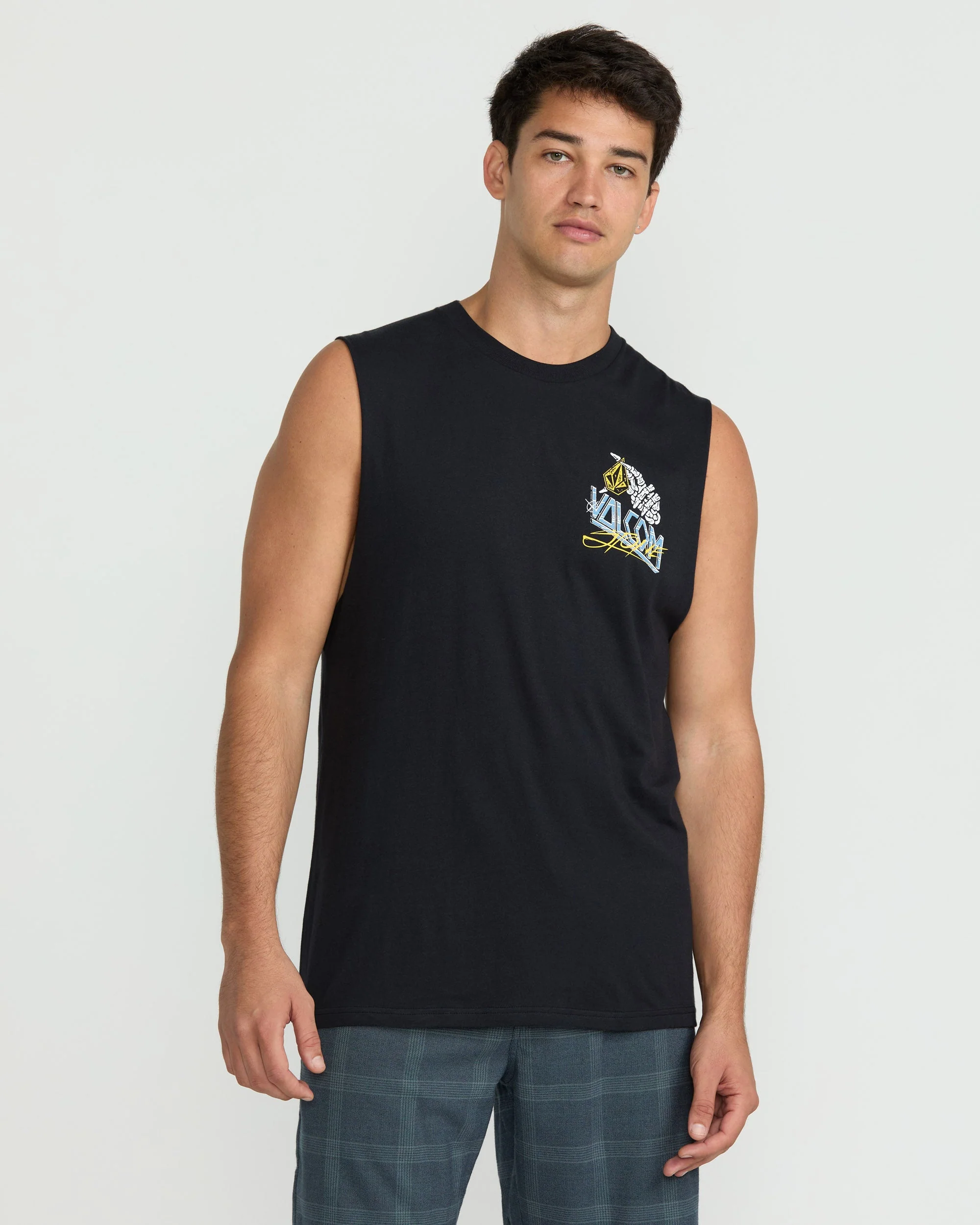 Dropped This Sleeveless T-Shirt - Antique Black