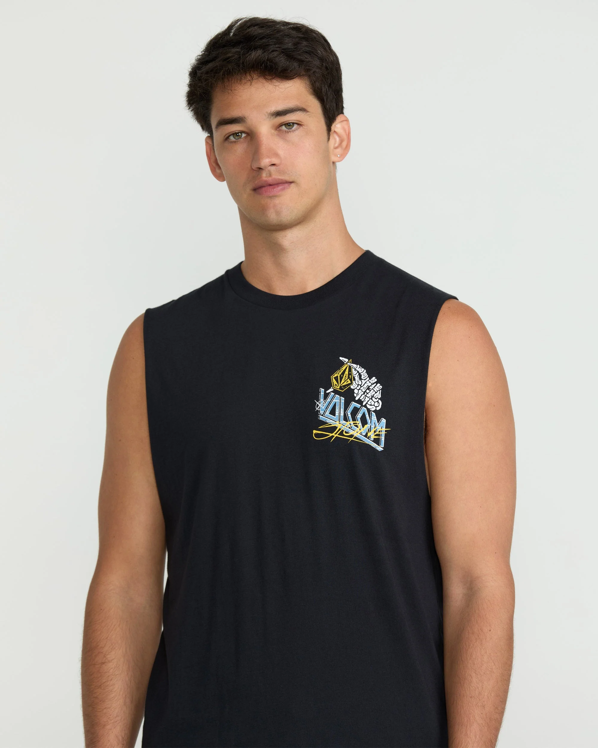 Dropped This Sleeveless T-Shirt - Antique Black - Image 3