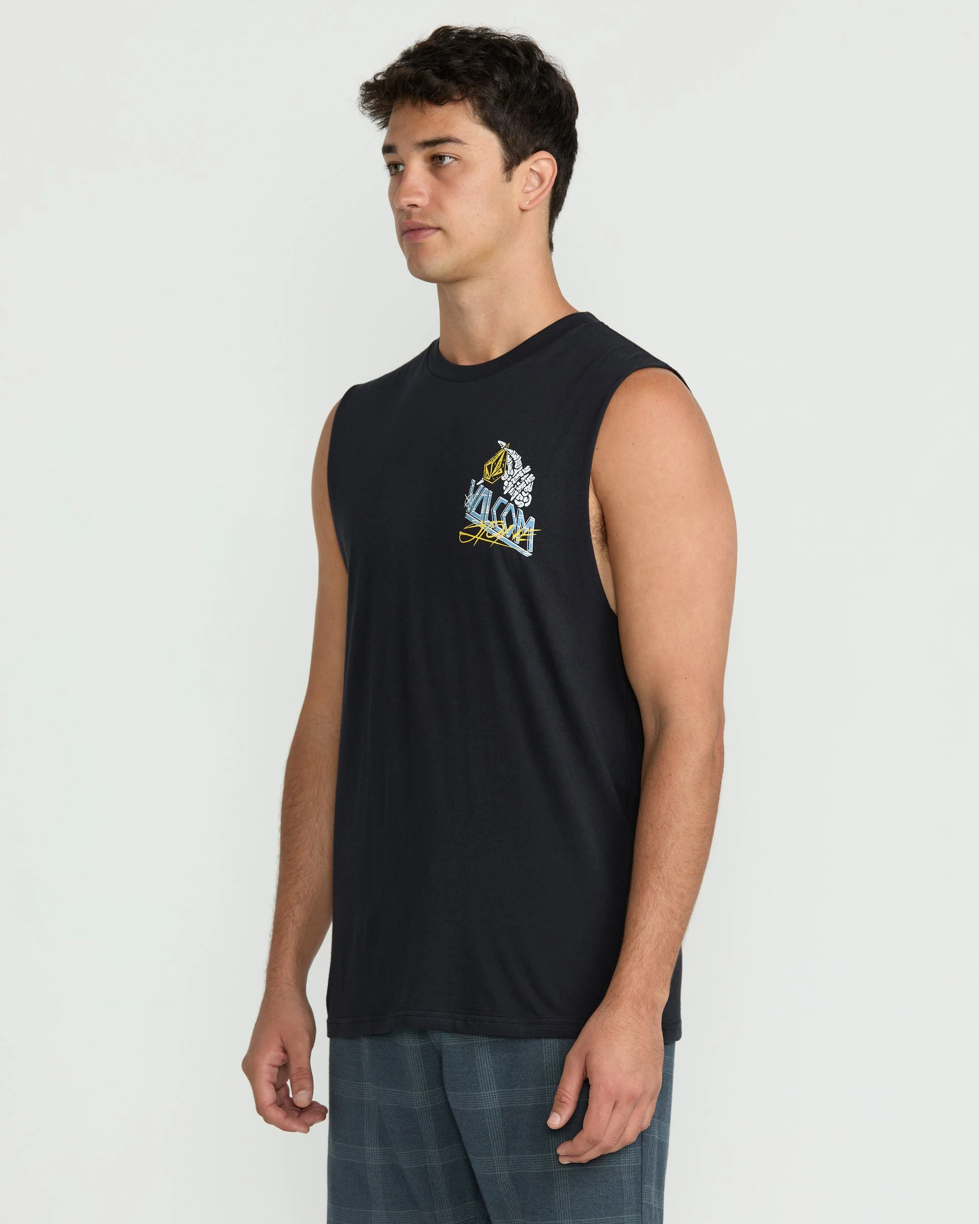Dropped This Sleeveless T-Shirt - Antique Black - Image 5