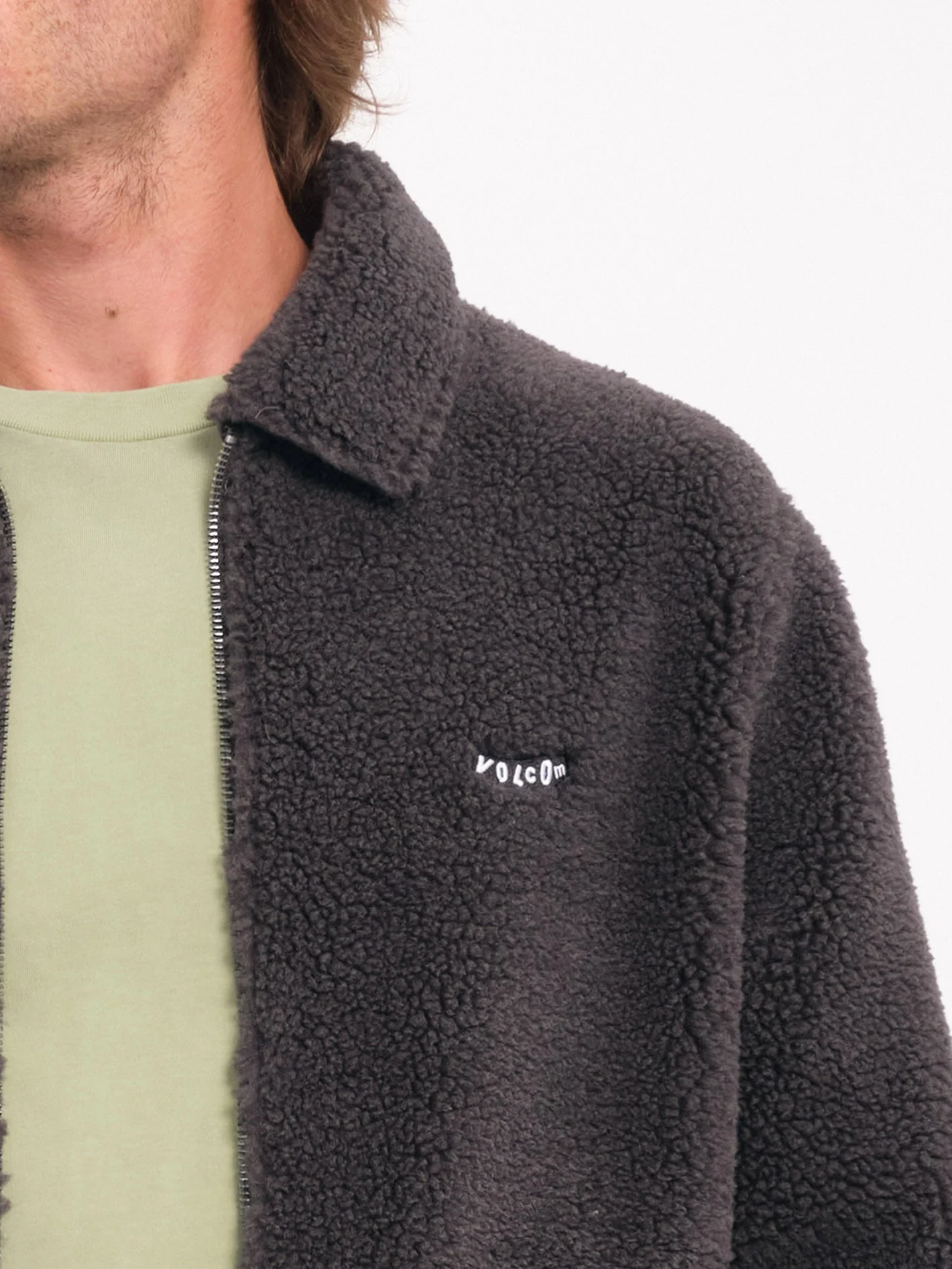 Edwart II Zip Sherpa Jacke - Asphalt Black - Image 4