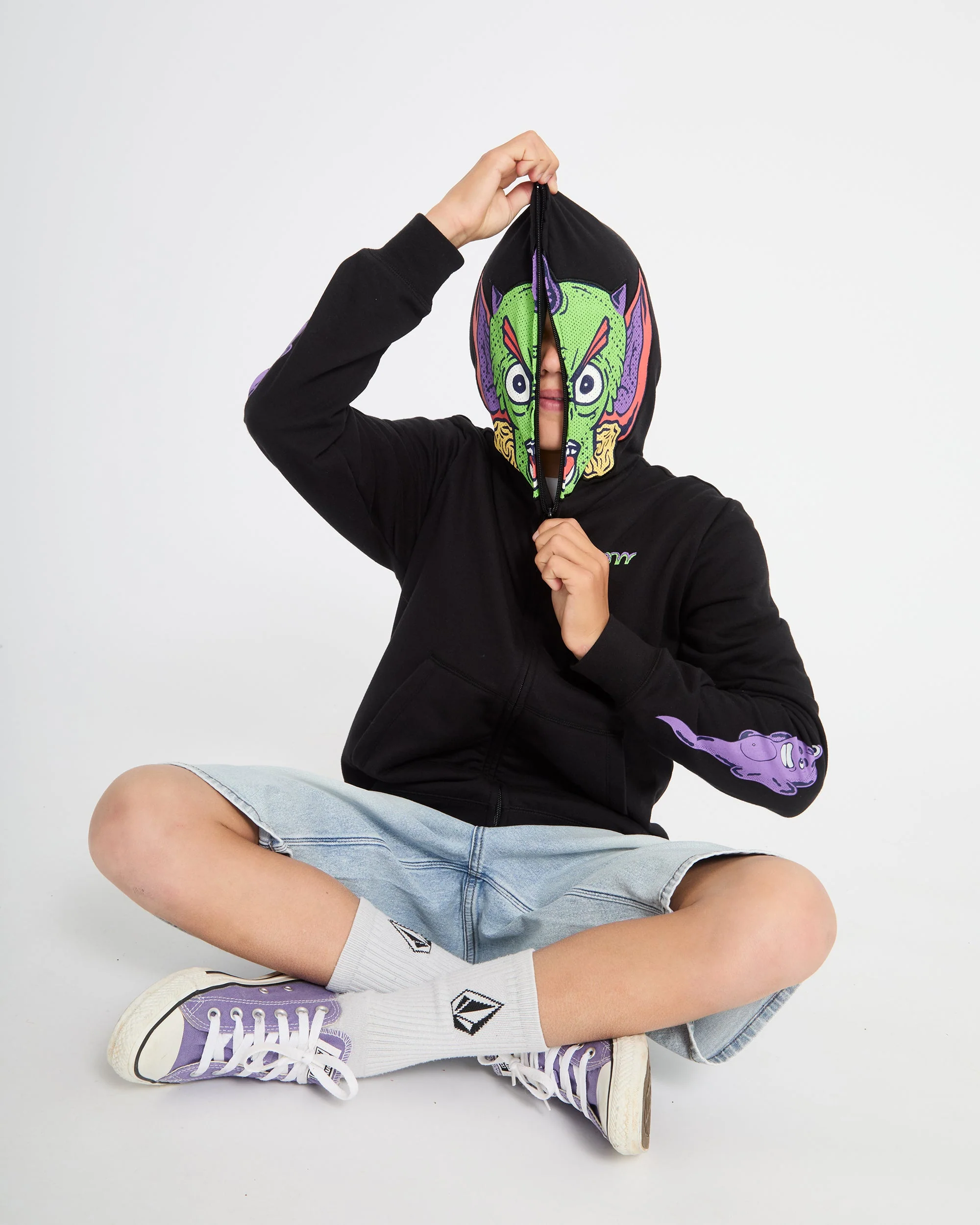 Ben Sanair Full Zip Hoodie - Black - (KINDER) - Image 12