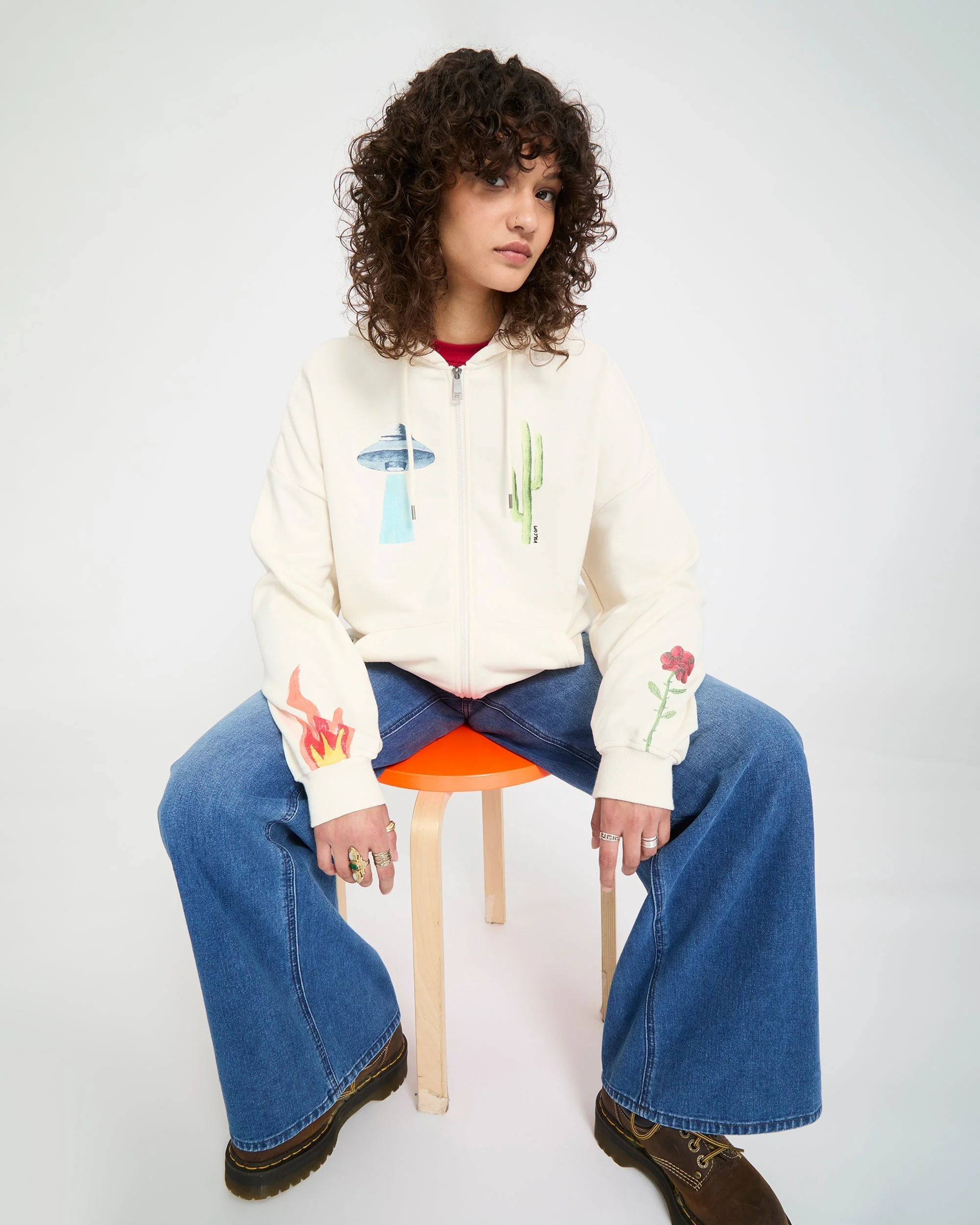 Mickey Mason Zip Up Hoodie - Off White - Image 11