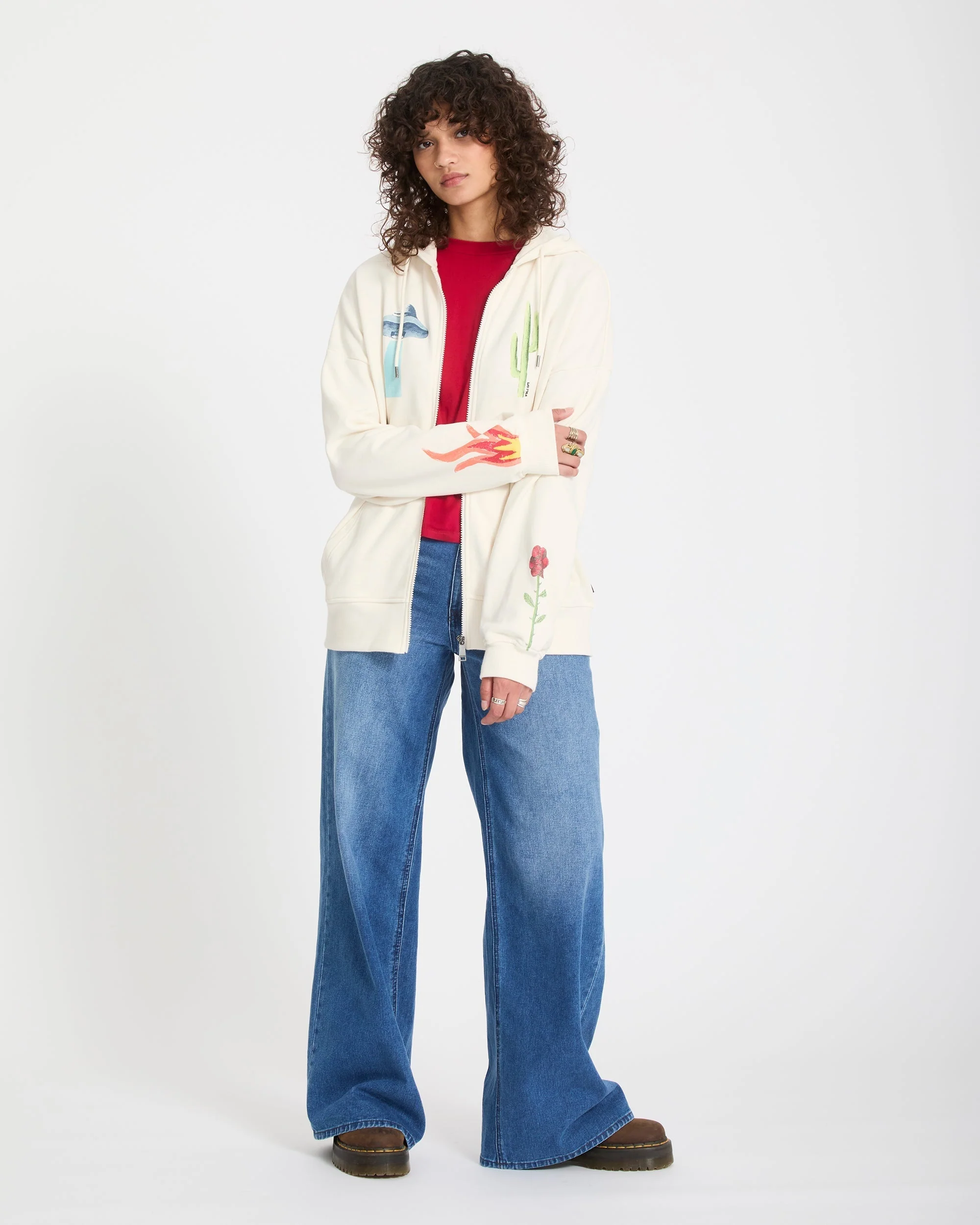 Mickey Mason Zip Up Hoodie - Off White - Image 9