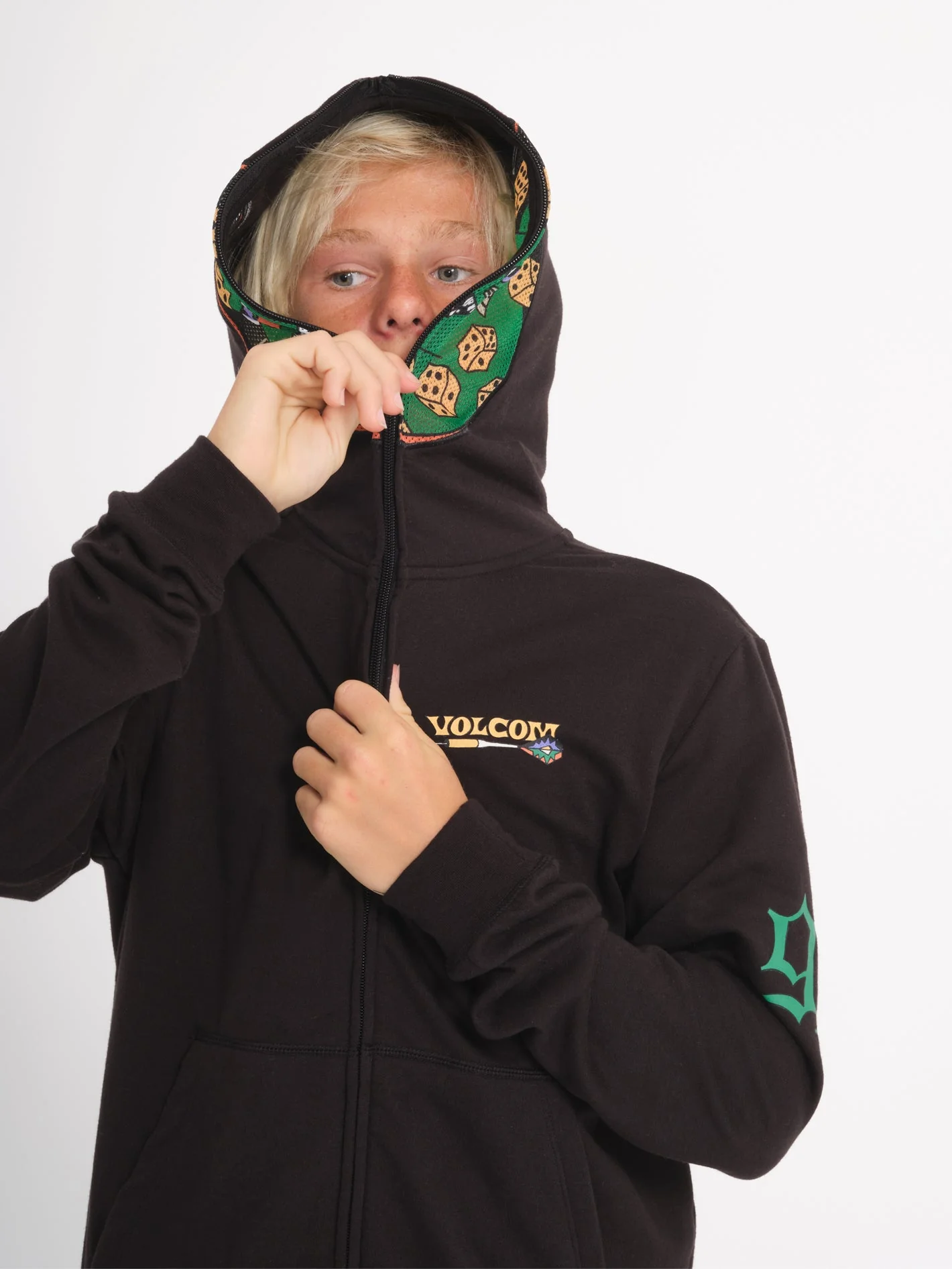 Nando Von Arb Full Zip Sweatshirt - BLACK - (KINDER) - Image 3