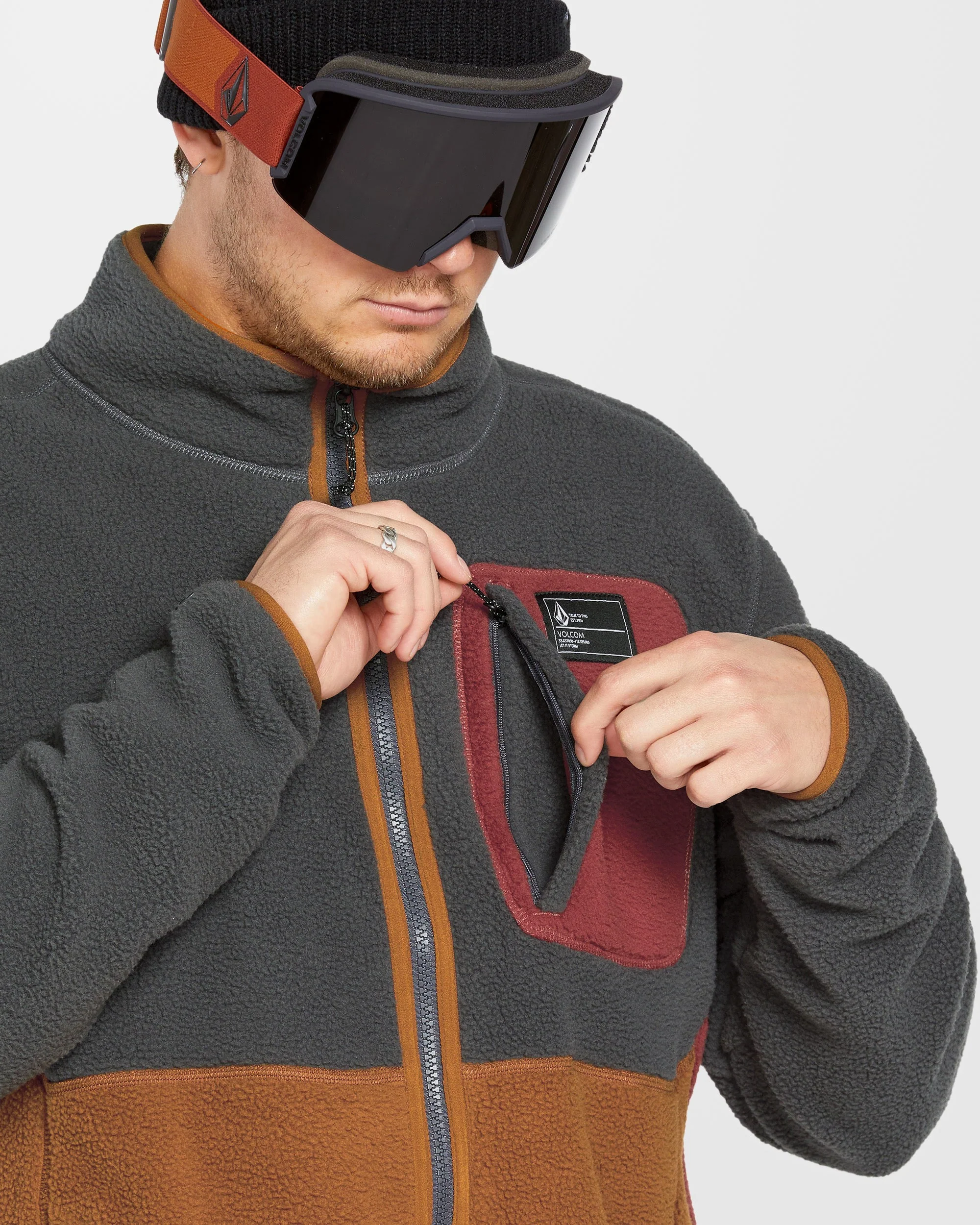 Fleecer Full Zip Jacke - Charcoal - Image 3