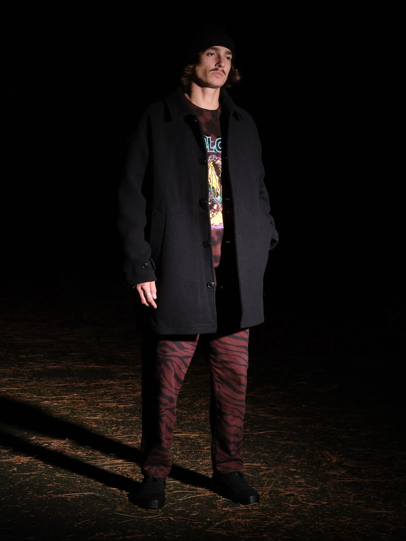 Floyder Peacoat Mantel - BLACK - Image 3