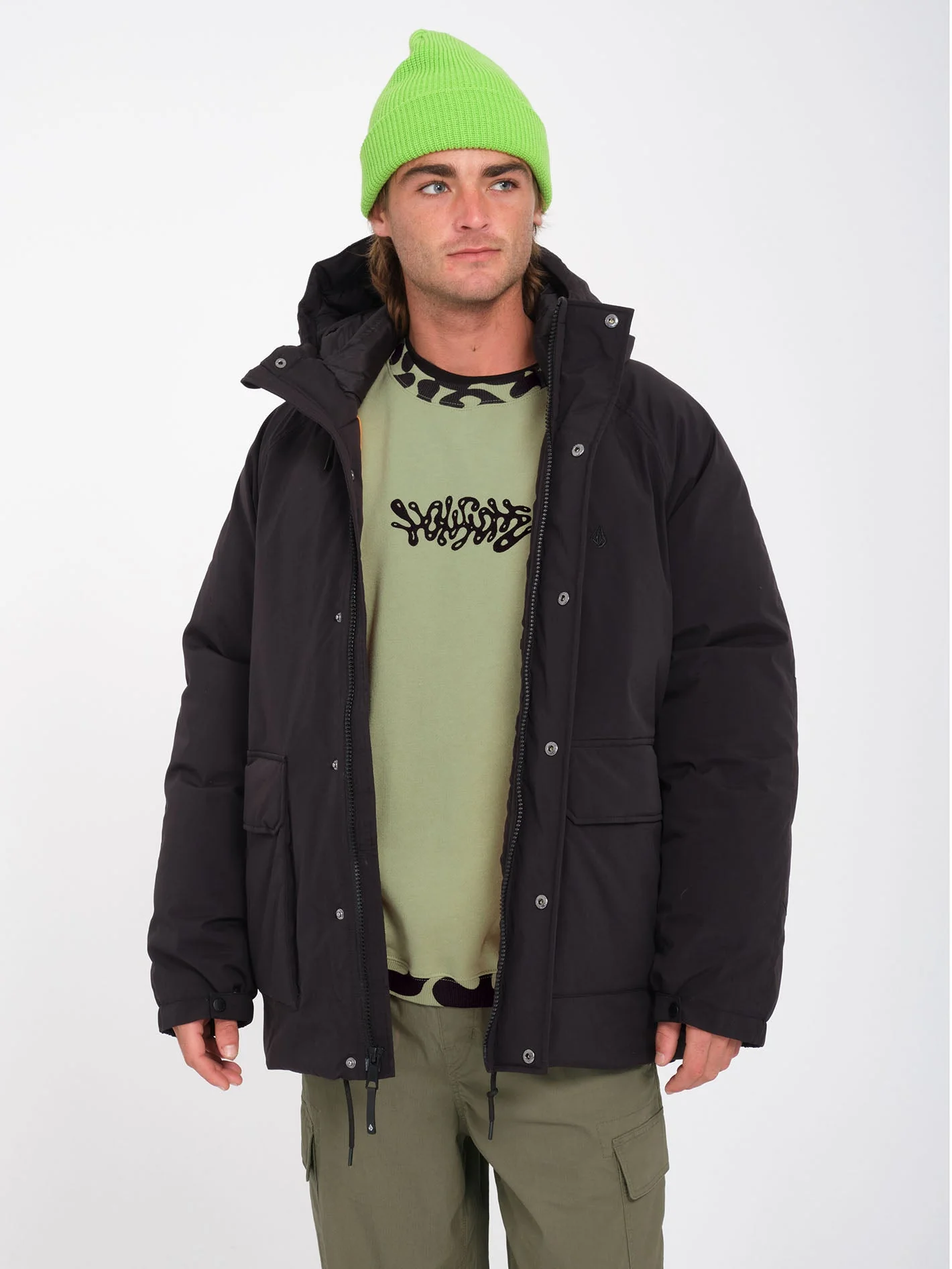 Full Stone Beanie - Electric Green - Image 2