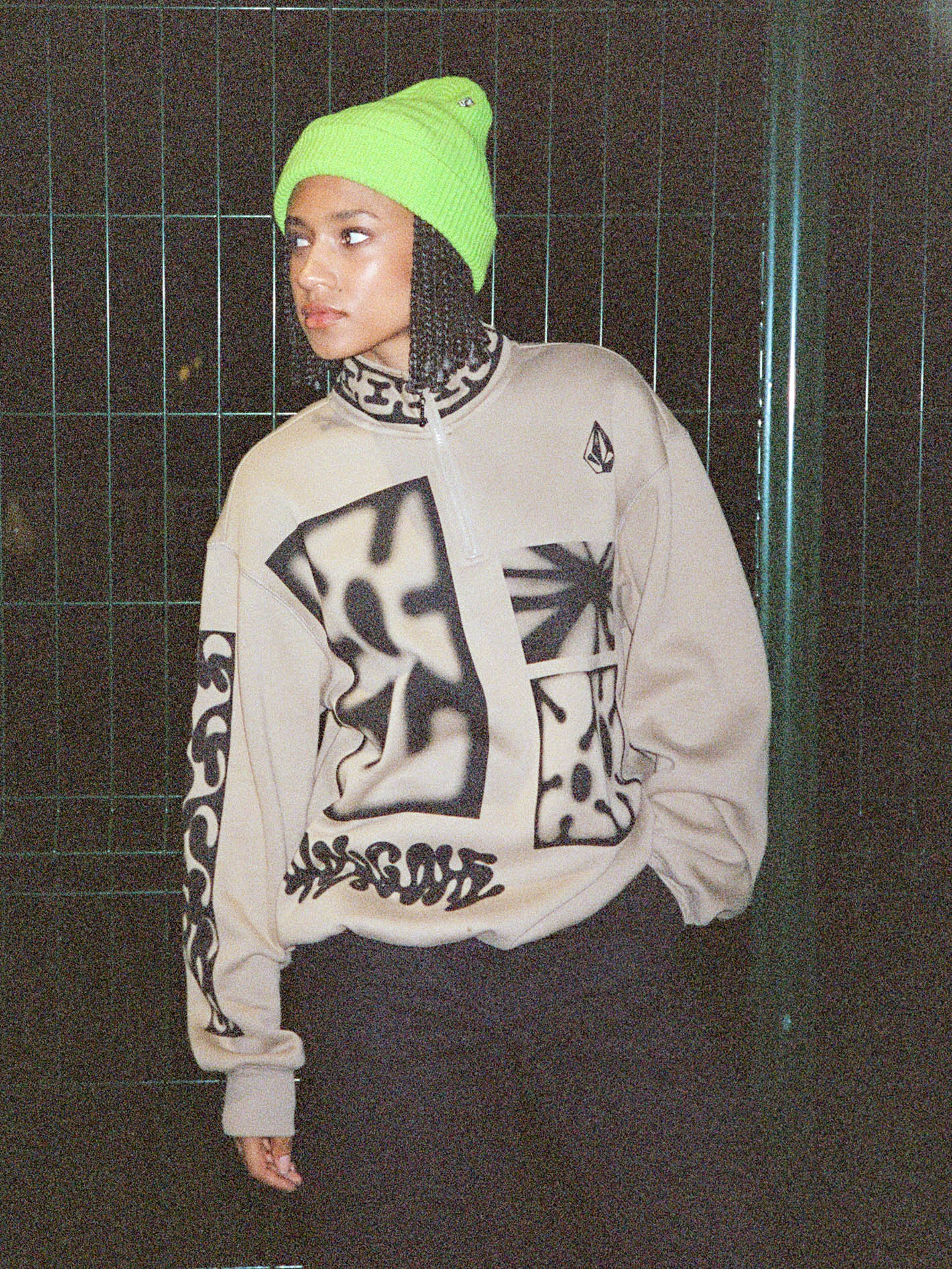 Full Stone Beanie - Electric Green - Image 7
