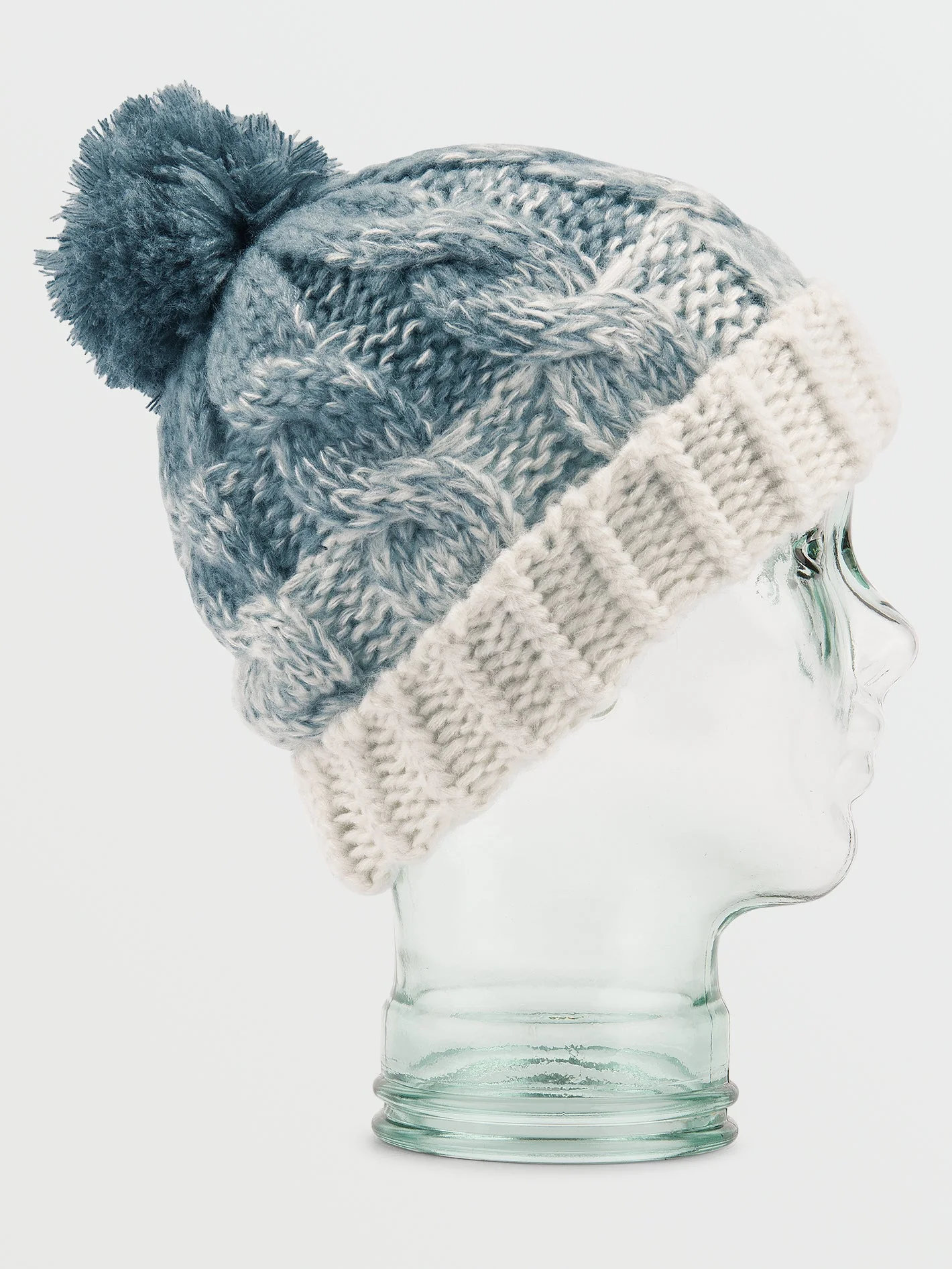 Gradient Hand Knit Beanie - Ice Green - Image 2