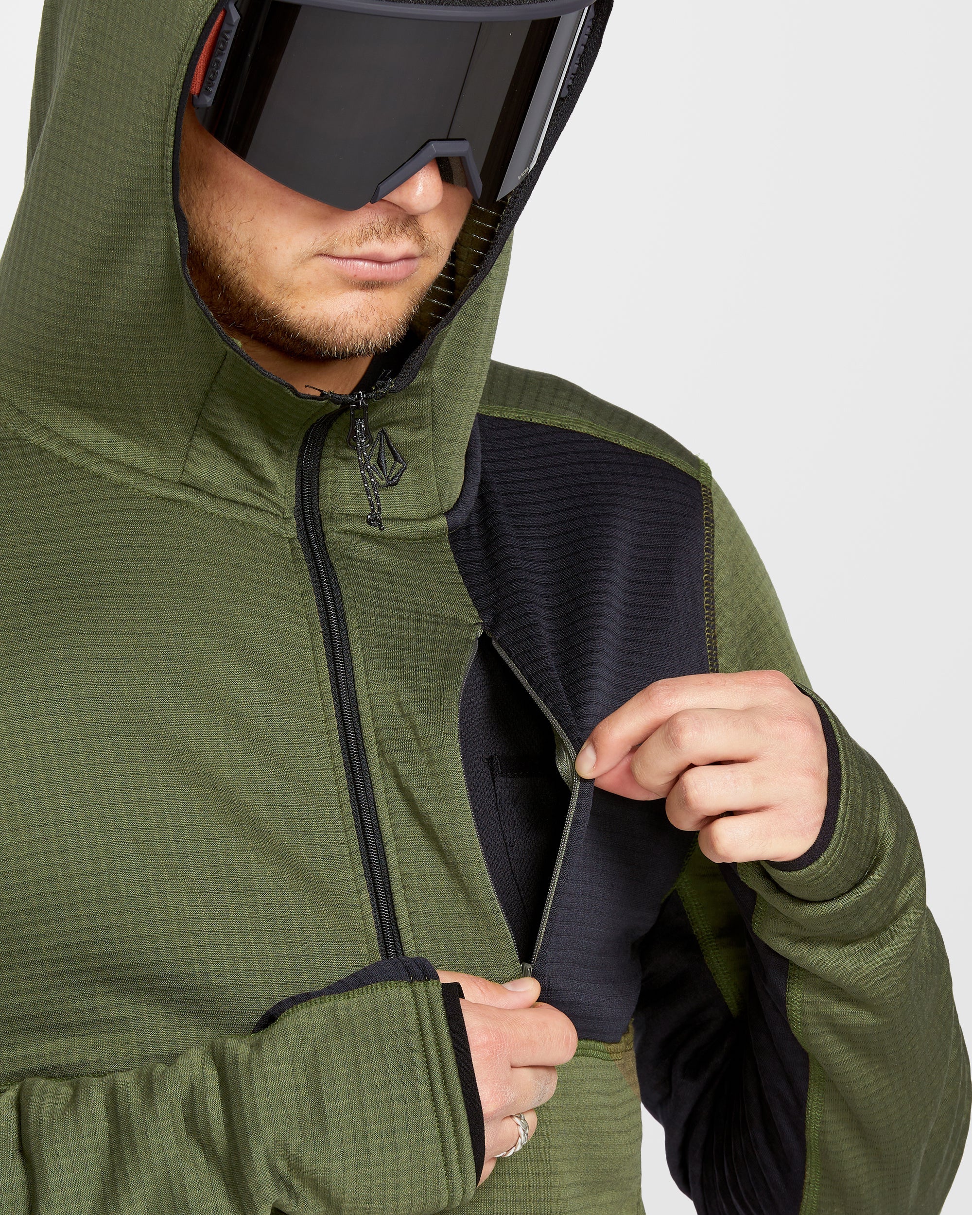 Gridlock Full Zip Kapuzenpullover - Ivy - Image 6