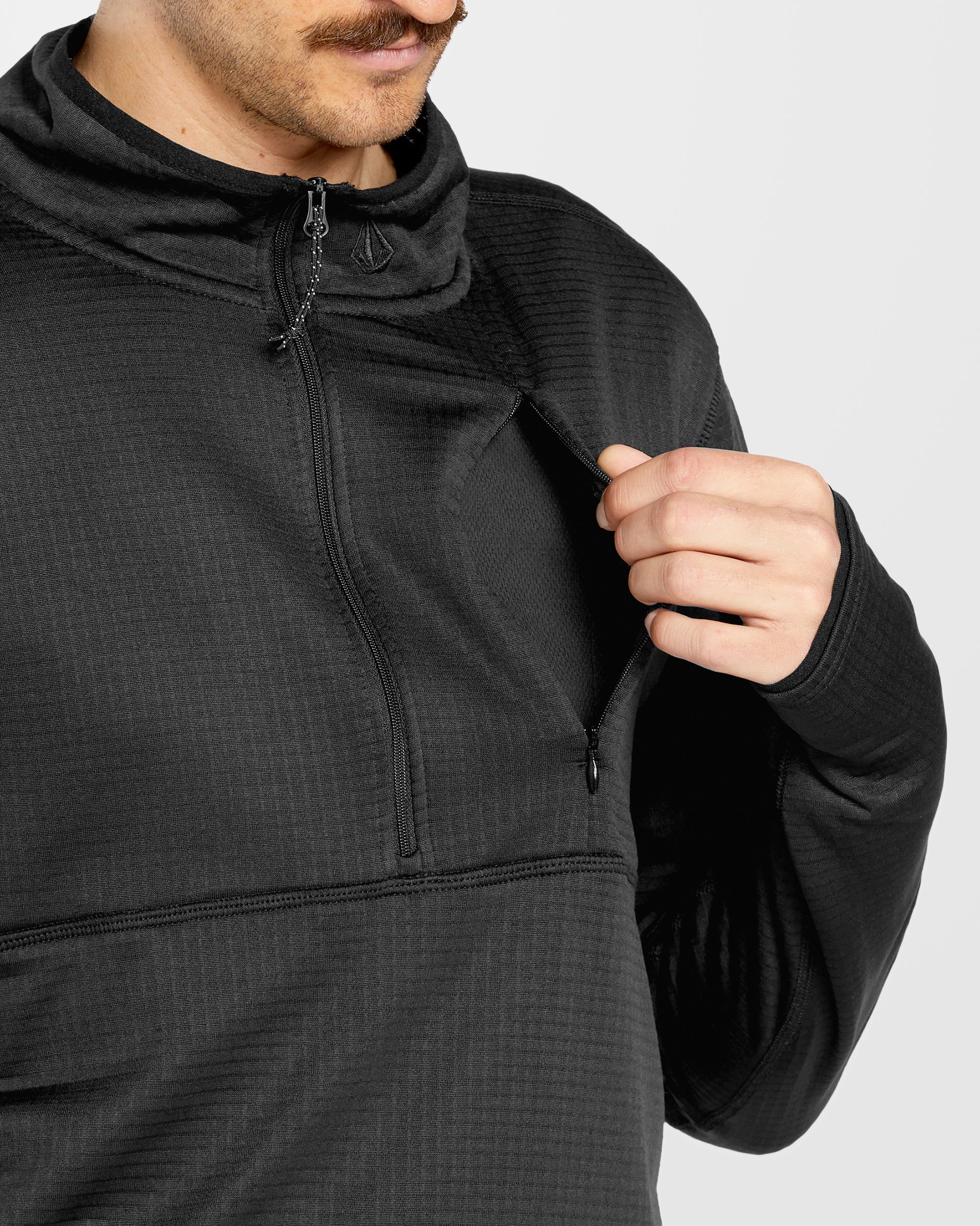 Gridlock Second Layer Fleece Pullover - Black - Image 6