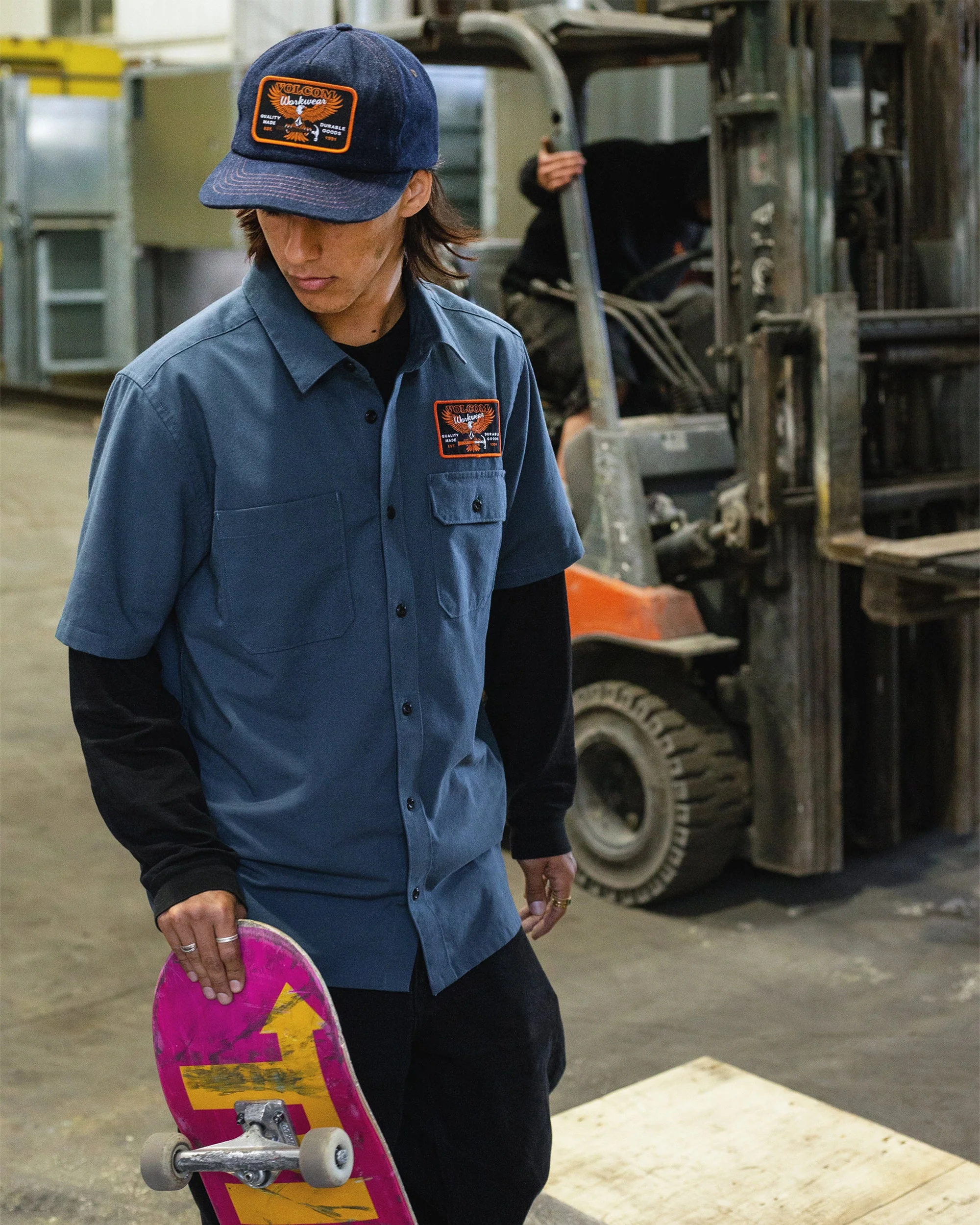 Hammered Workwear Kappe - Dust Bowl Indigo - Image 3