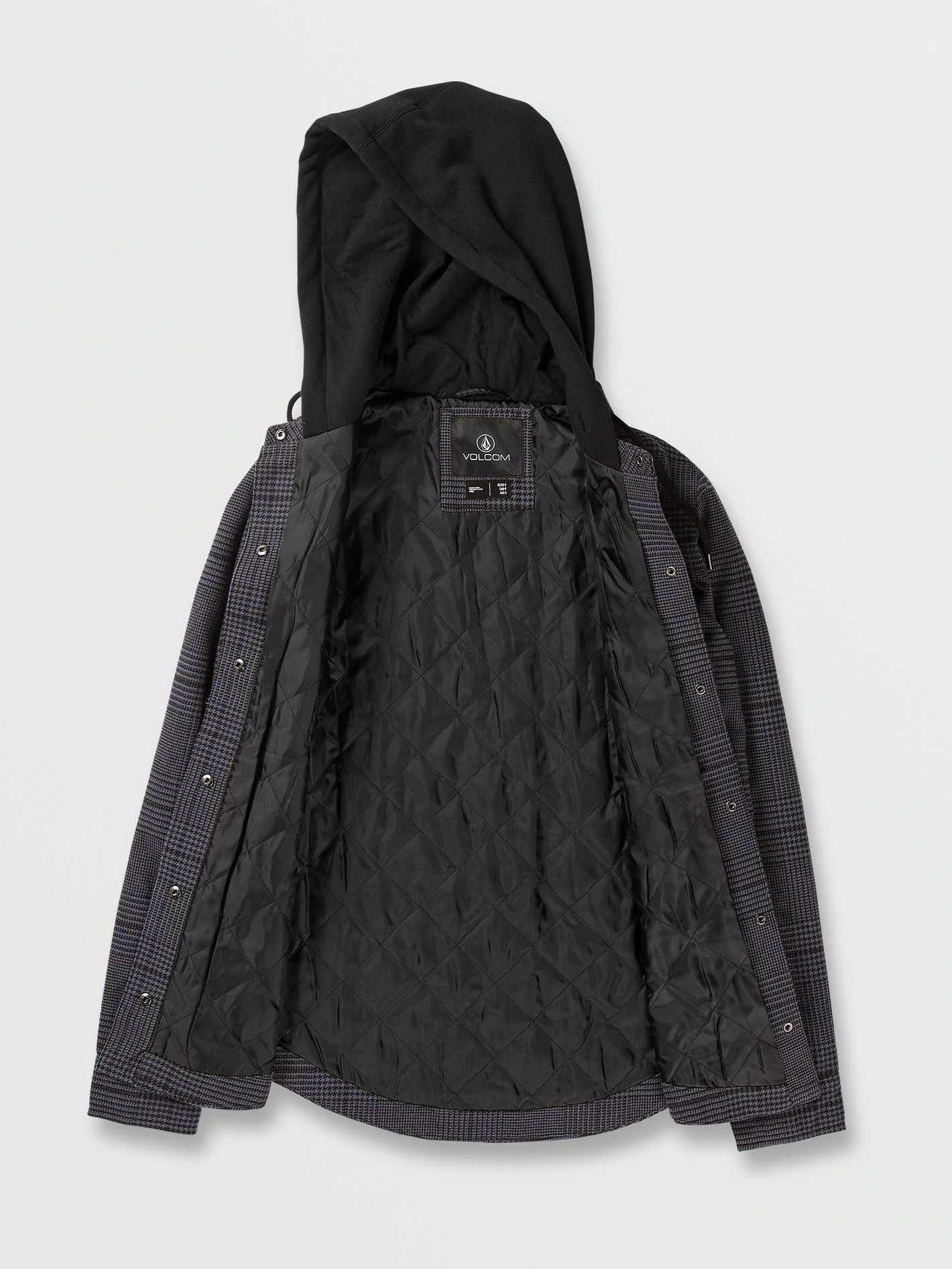 Hooded Flannel Jacket - Black - Image 4