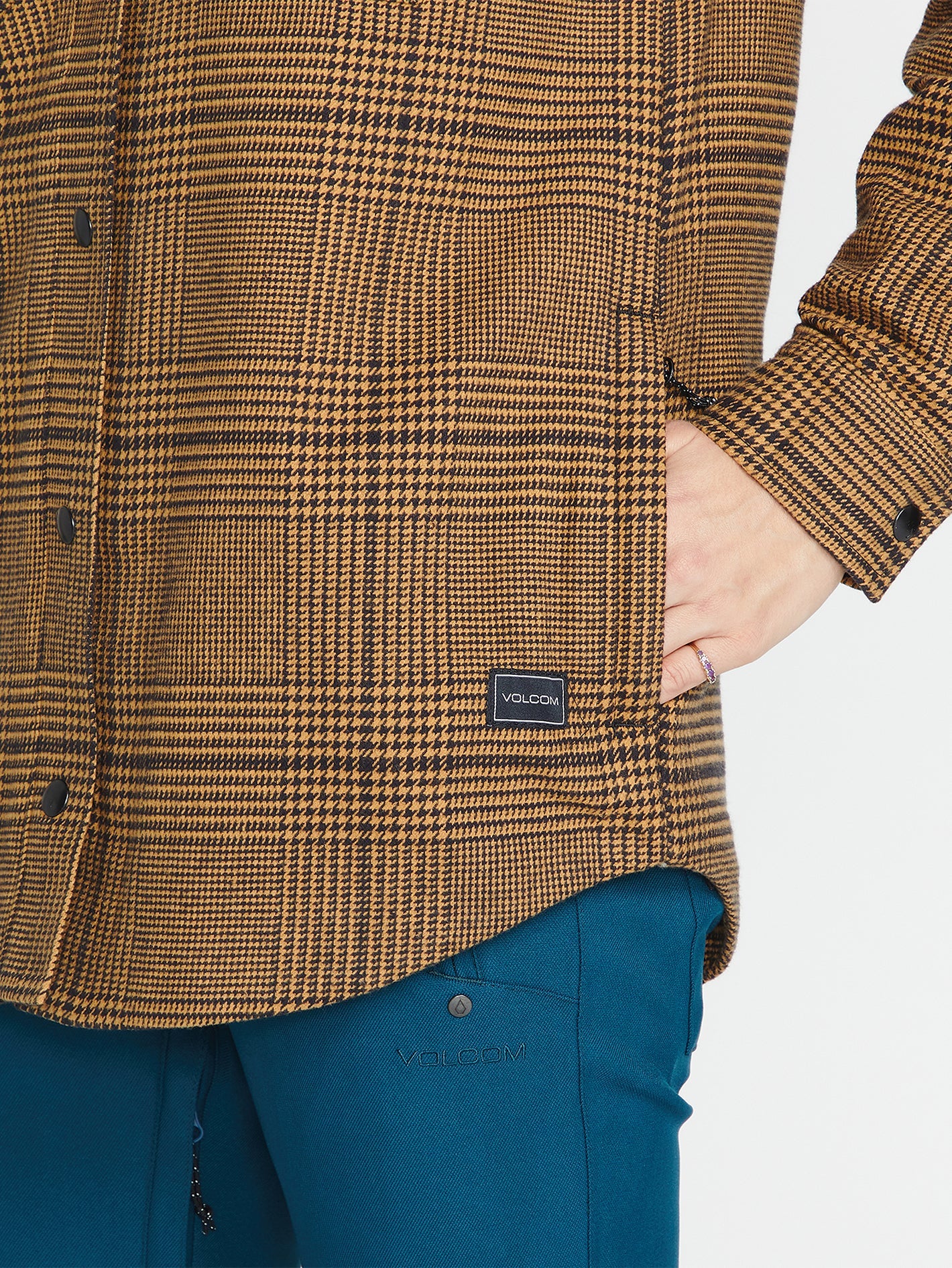 Hooded Flannel Jacket - Caramel - Image 4