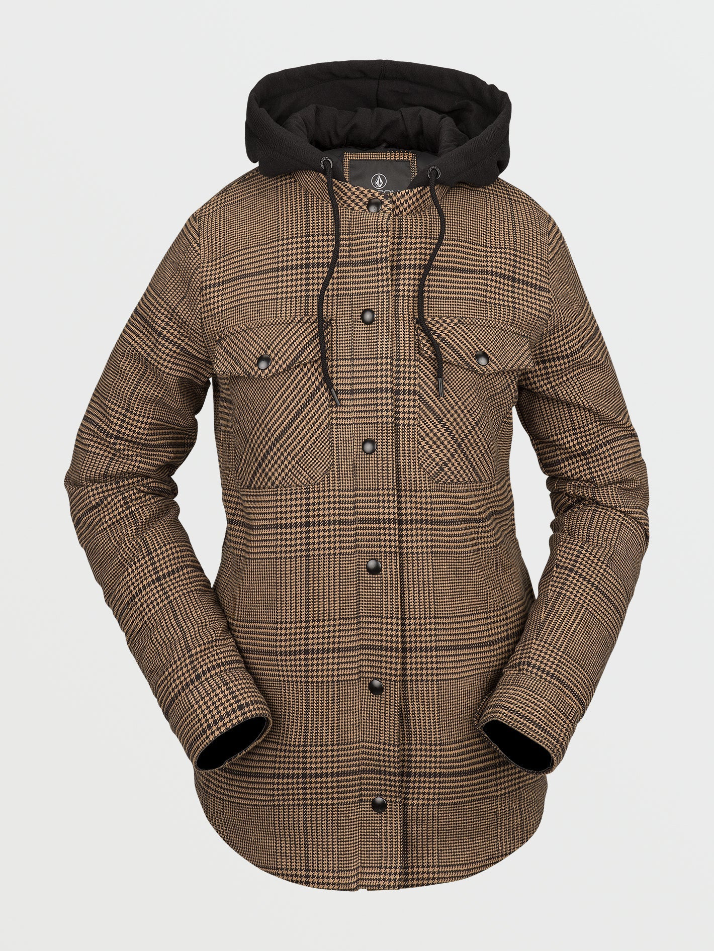 Hooded Flannel Jacket - Caramel - Image 6