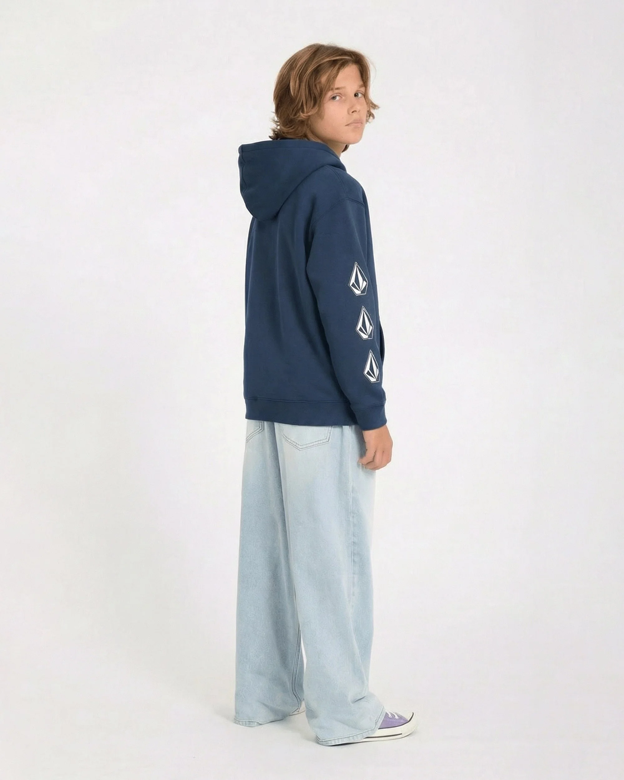 Iconic Stone Gid Zip Hoodie - Dust Bowl Indigo - (KINDER) - Image 6