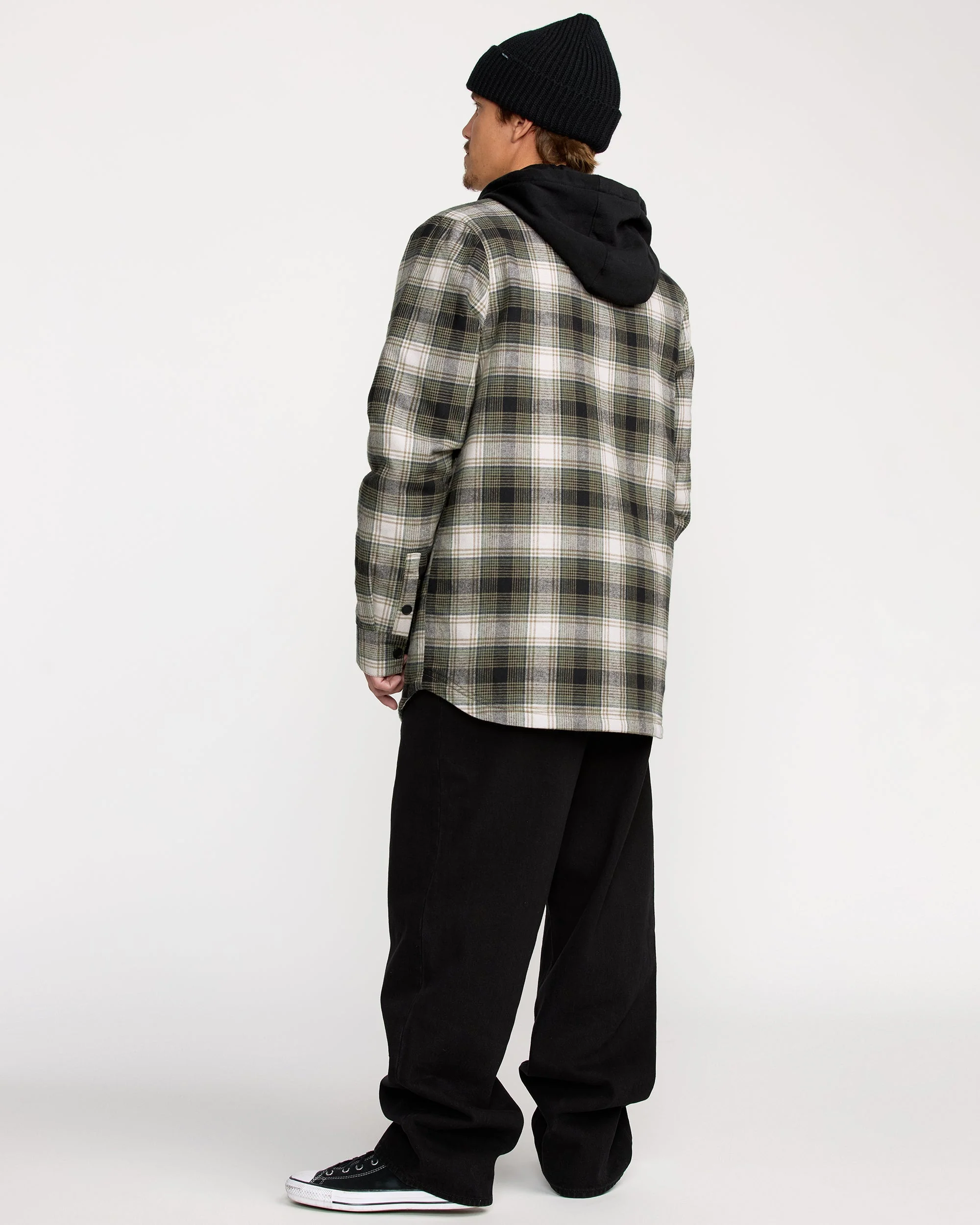 Kenson Insulated Flannel Jacke - Black Green - Image 4