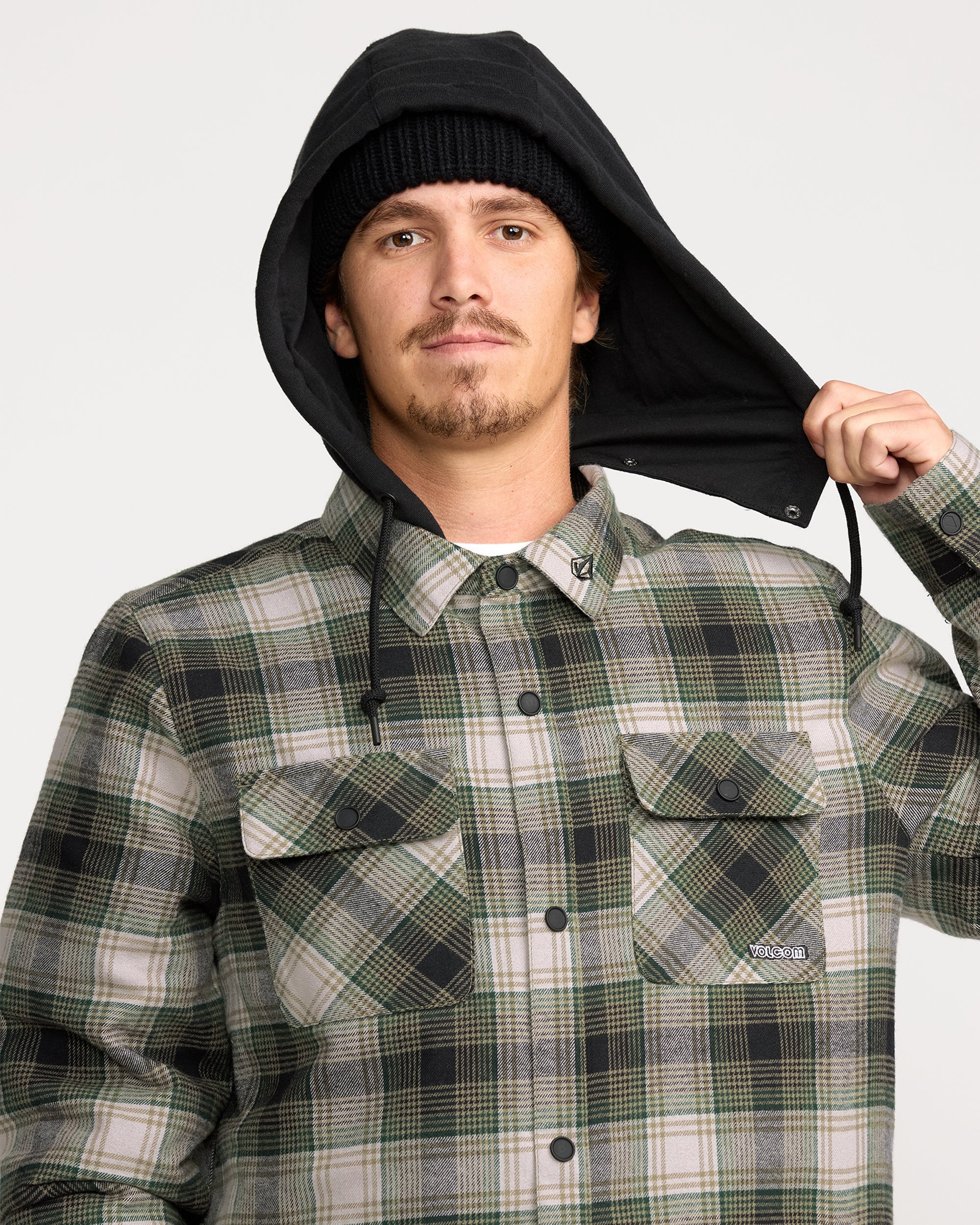 Kenson Insulated Flannel Jacke - Black Green - Image 5