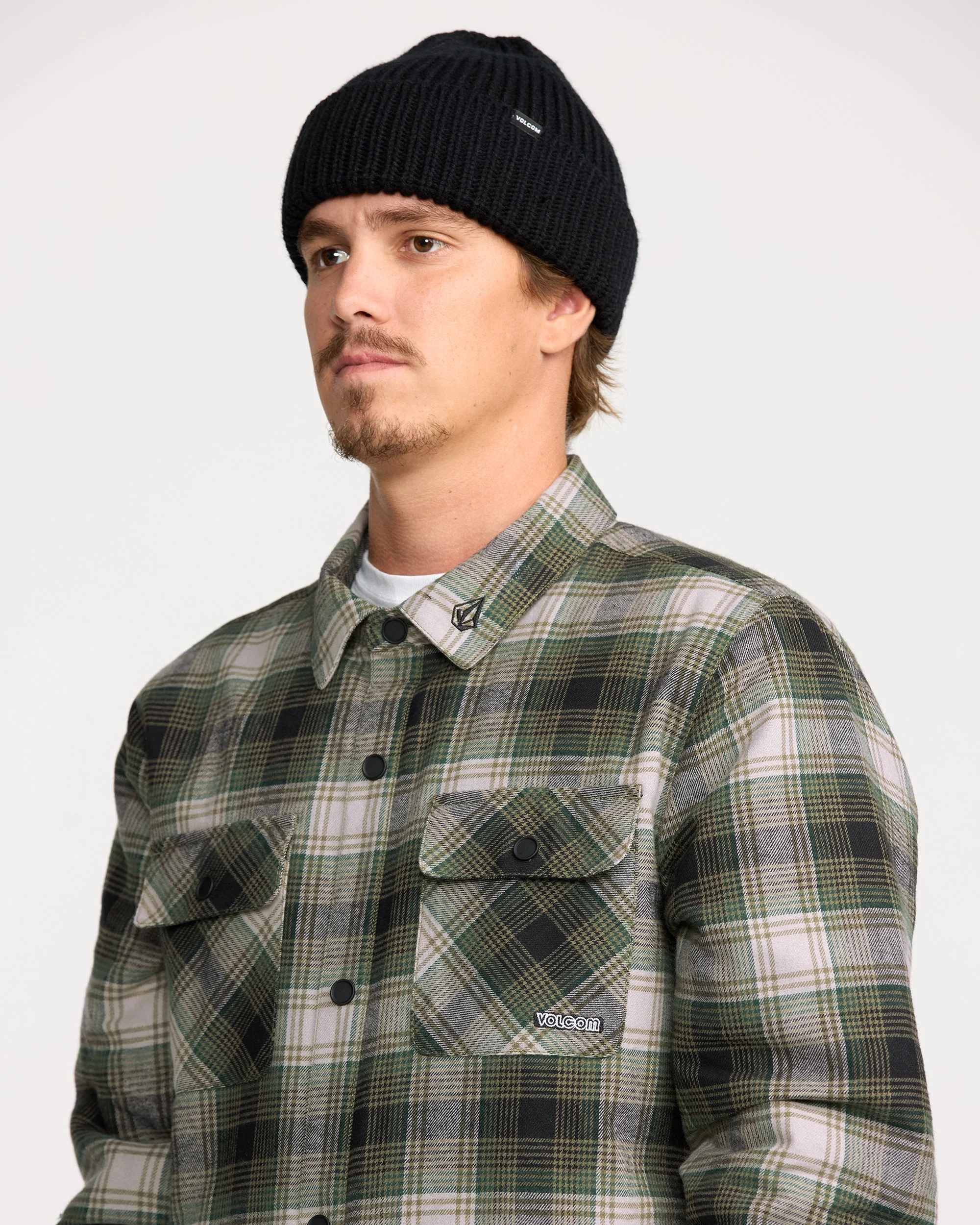 Kenson Insulated Flannel Jacke - Black Green - Image 6